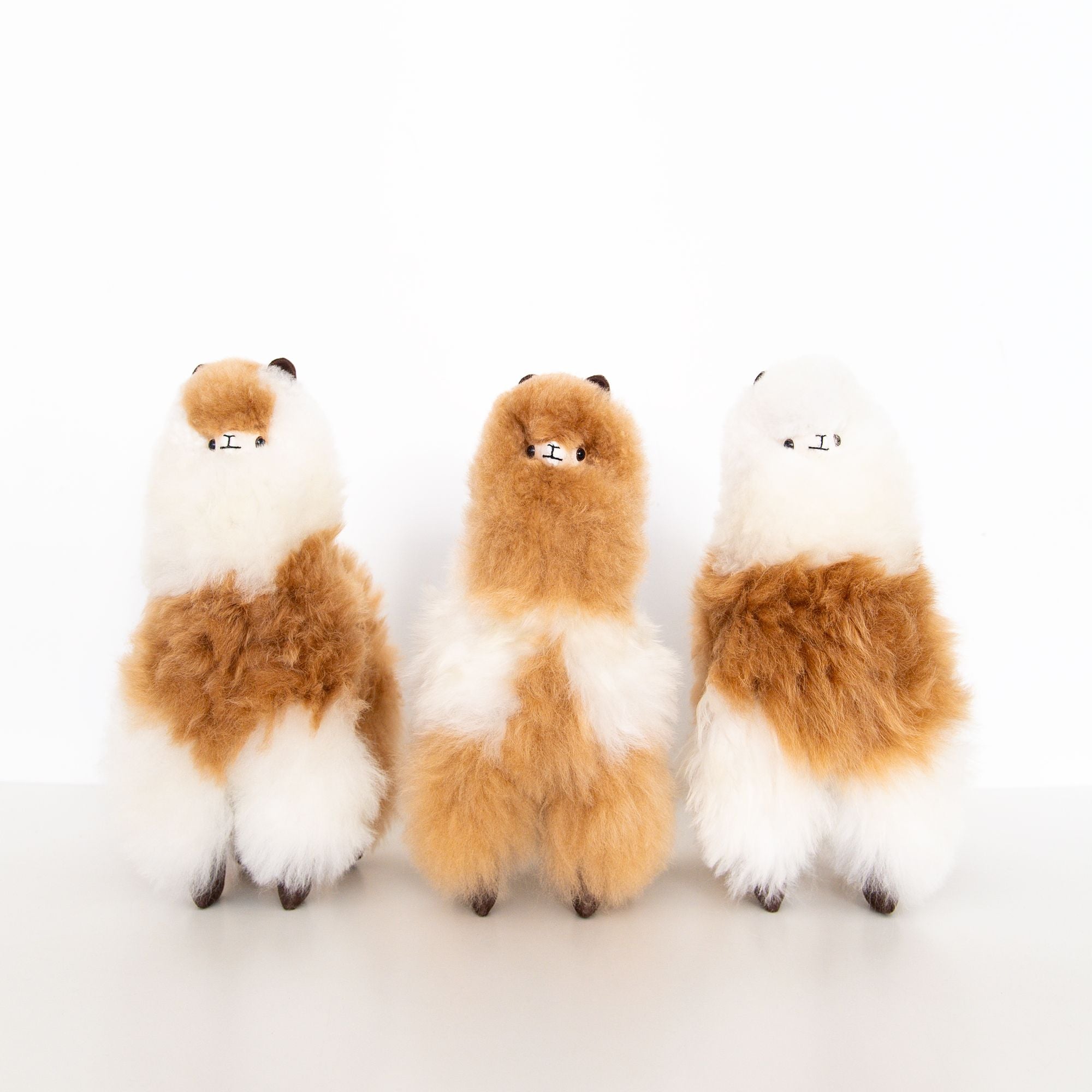Medium Plush Alpaca in Ivory and Beige, from La Tierra