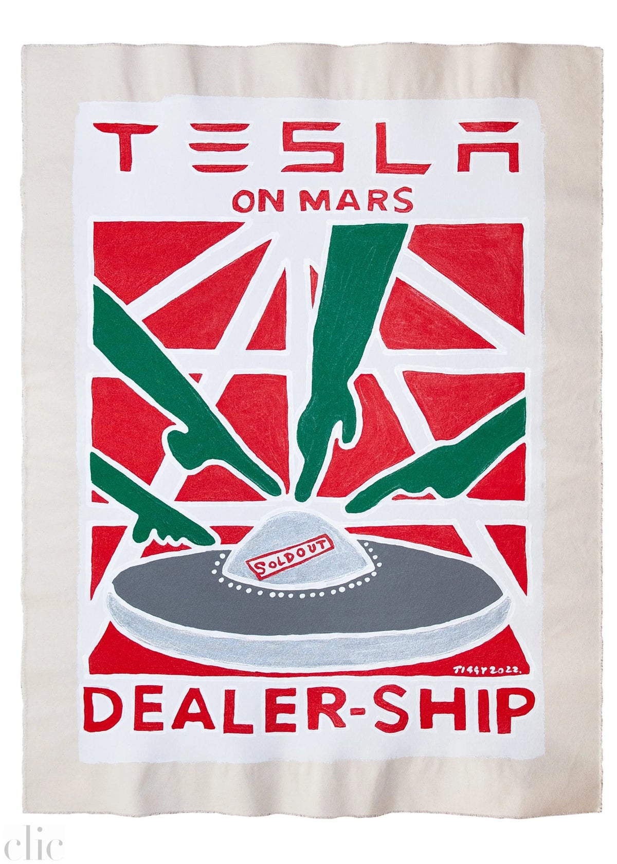 Tesla on Mars Dealer-Ship, by Tiggy Ticehurst