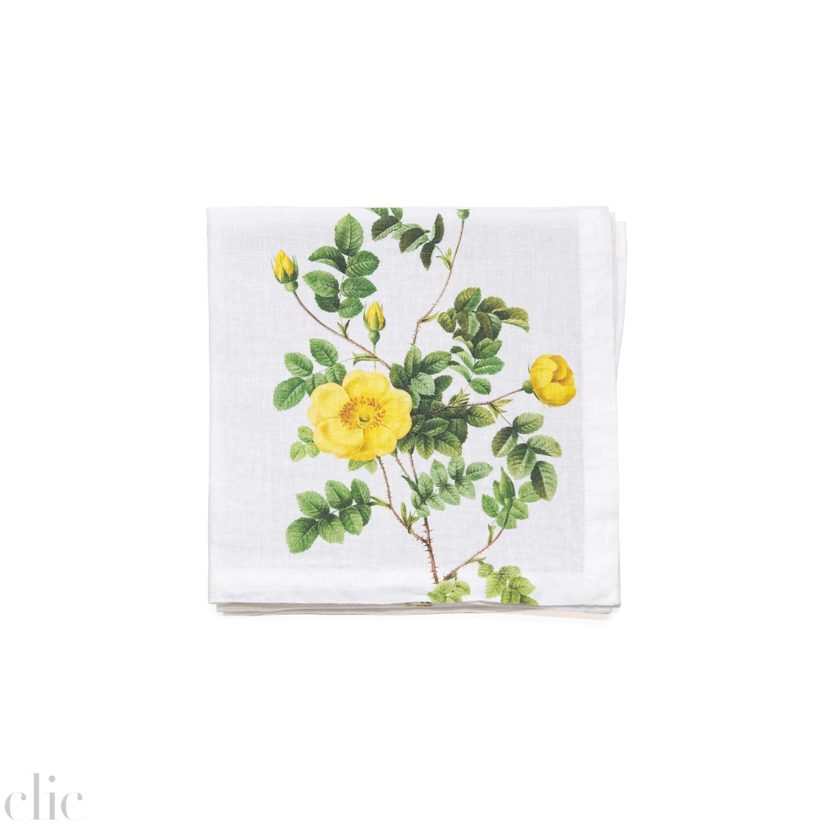 Set of 6 Yellow Flowers Napkins, from Linoroom