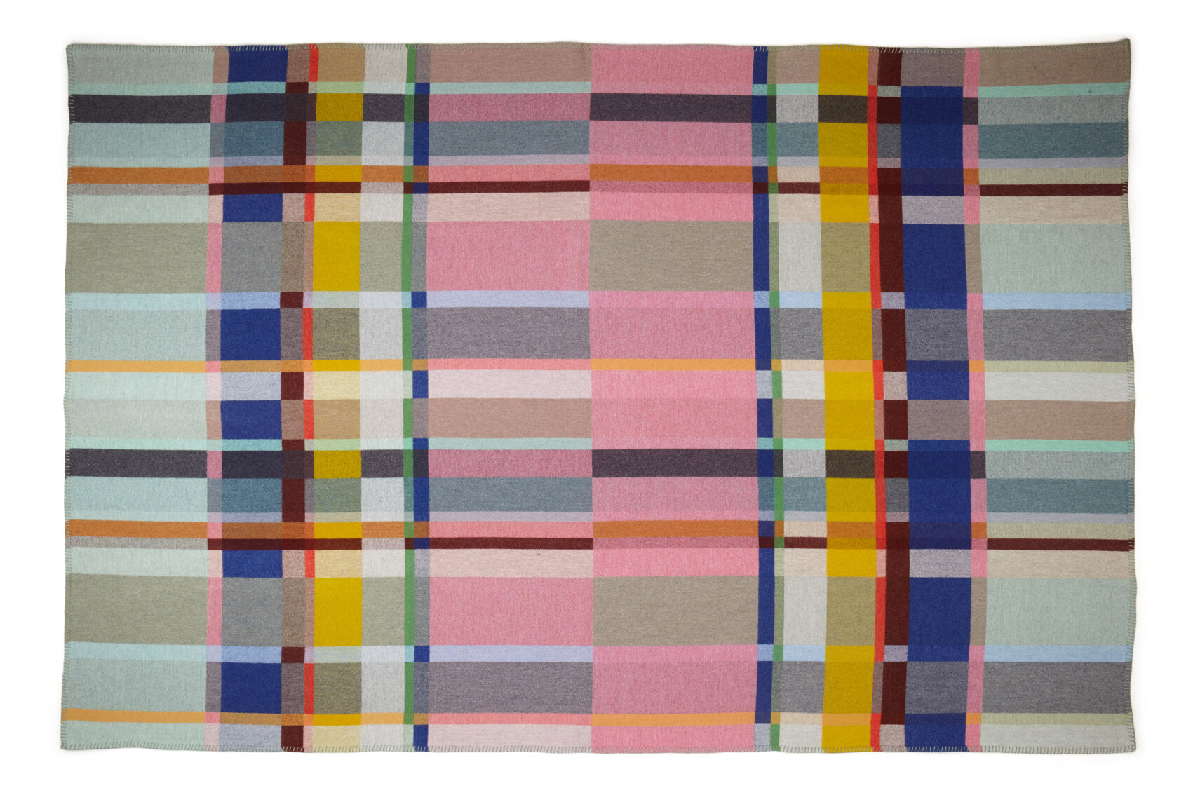 Lloyd Block Large Throw in Pink & Mint, from Wallace Sewell