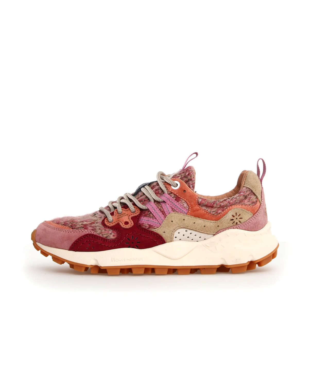 Suede Woolen Knitting Cipria-Brown Yamano Sneaker, from Flower Mou