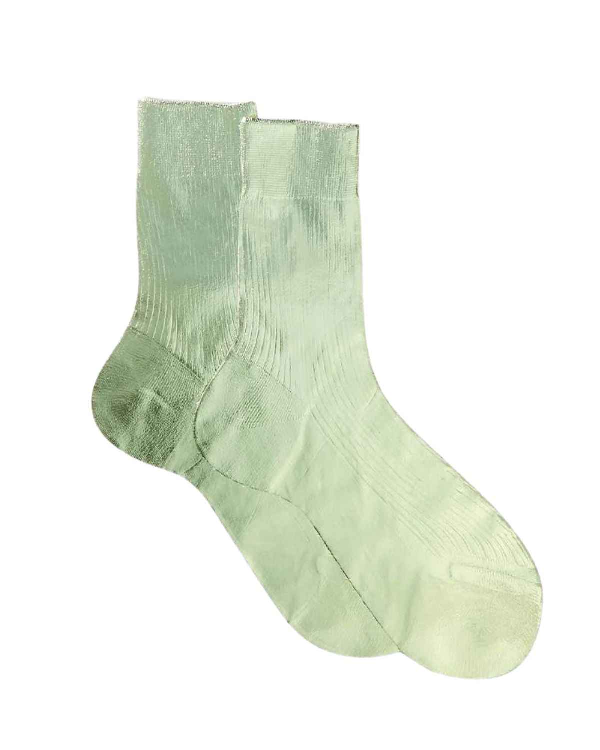 Ribbed Laminated Socks in Verdino, from Maria La Rosa