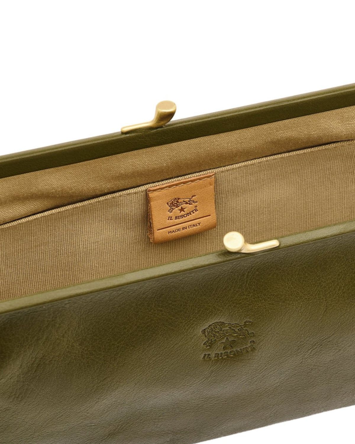 Manuela Clutch in Verde Rugiada, from IL Bisonte