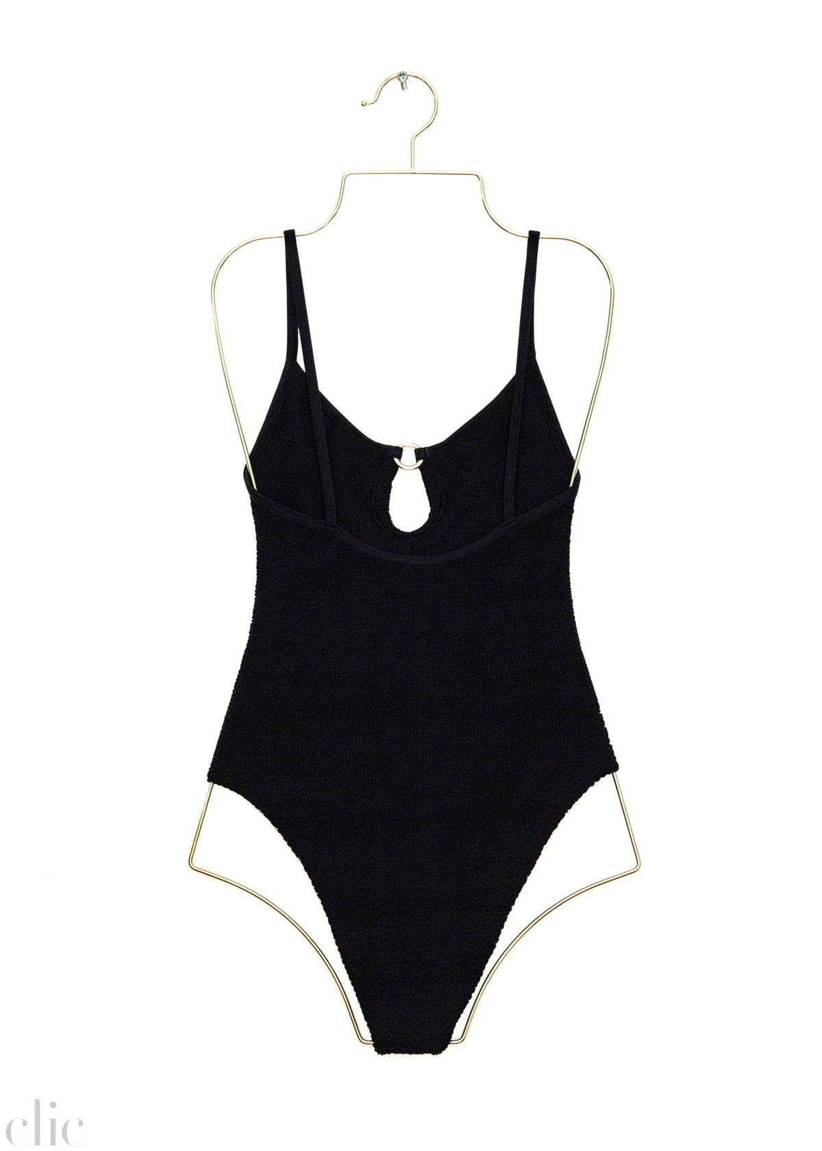 Toni Swimsuit with Gold Hoop in Black, from Hunza G