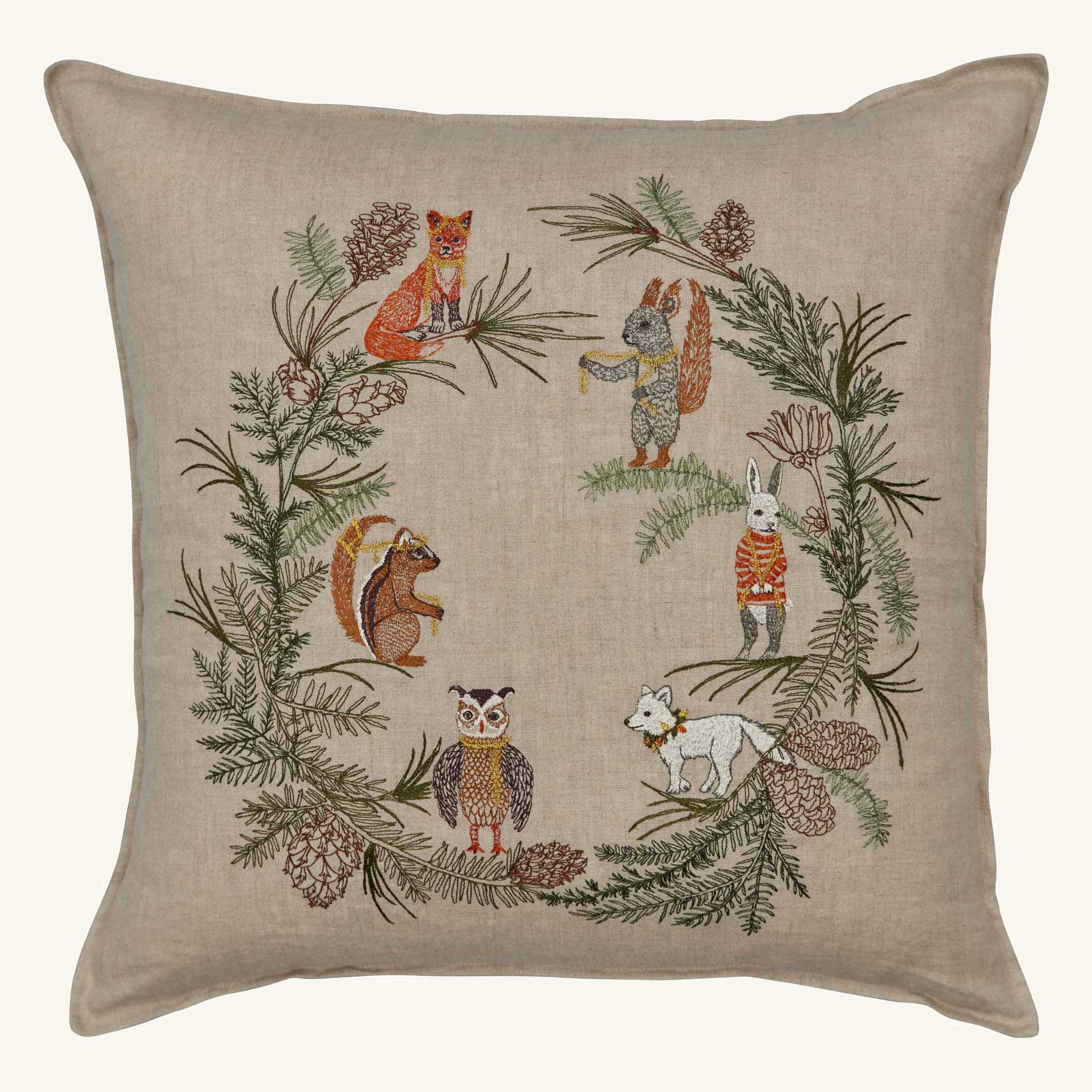 Tree Trimmers Wreath Pillow, from Coral & Tusk