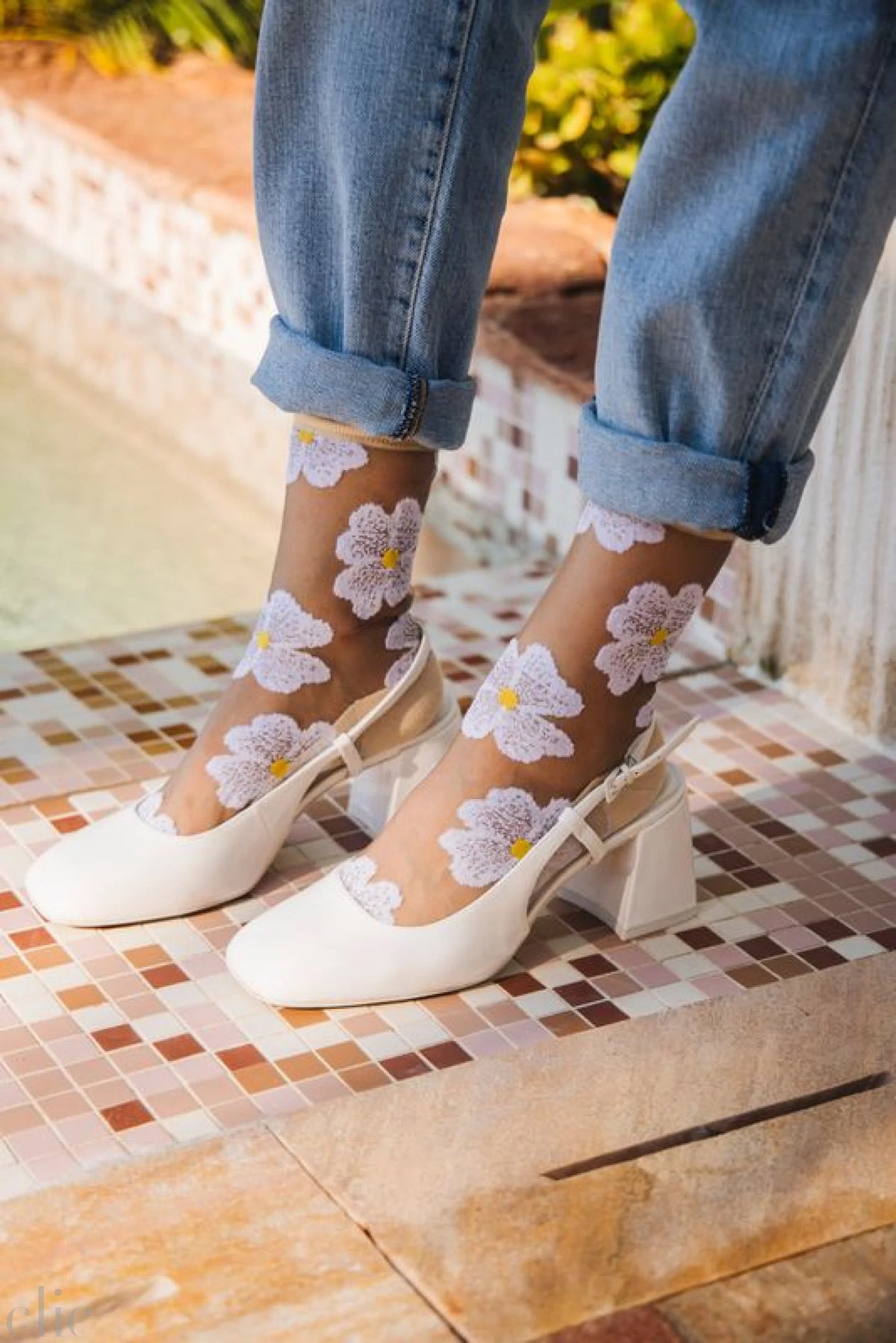 Murano Socks in Creme, from Atelier St Eustache