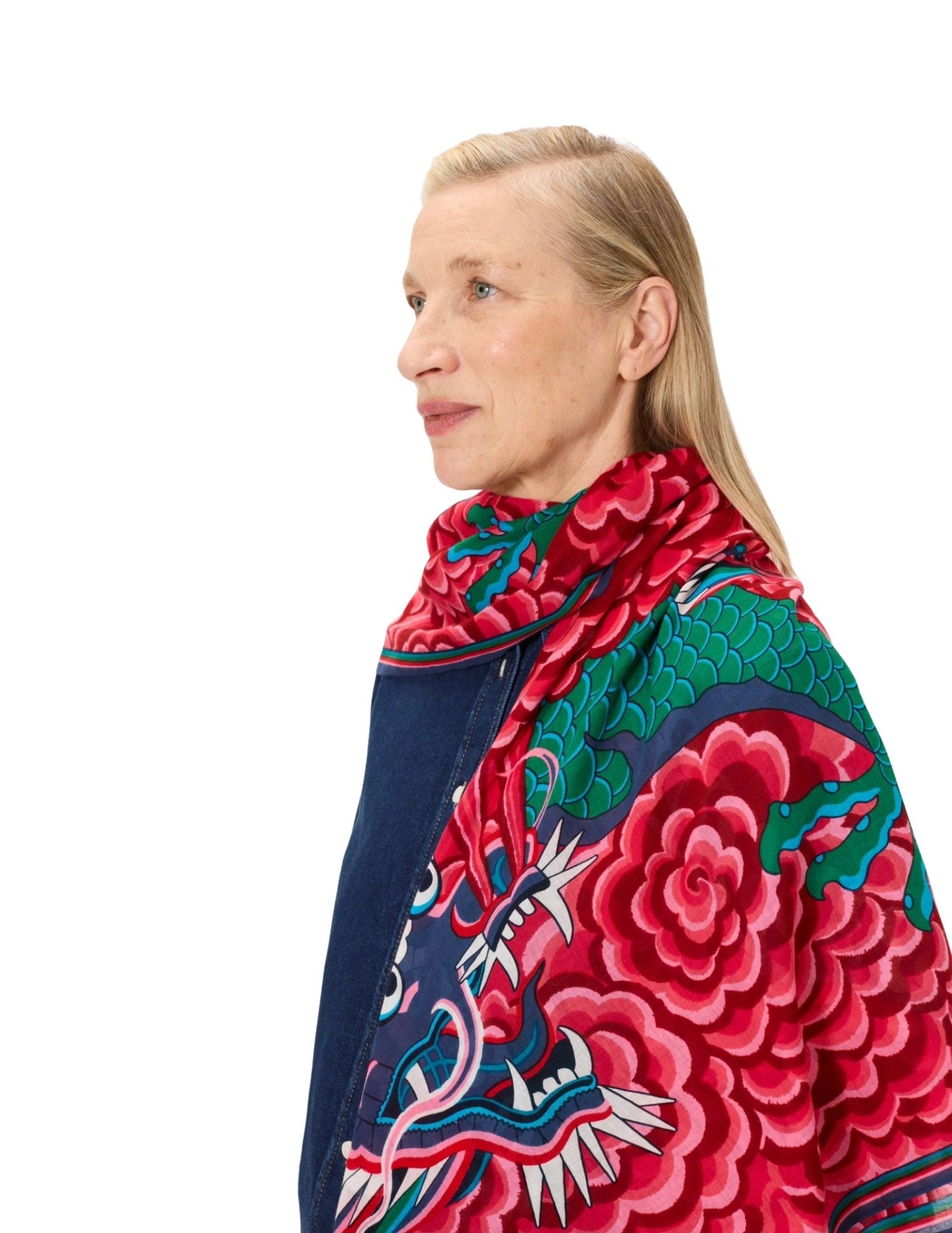 Carre 130 Dragon in Fuchsia, from Inoui Editions
