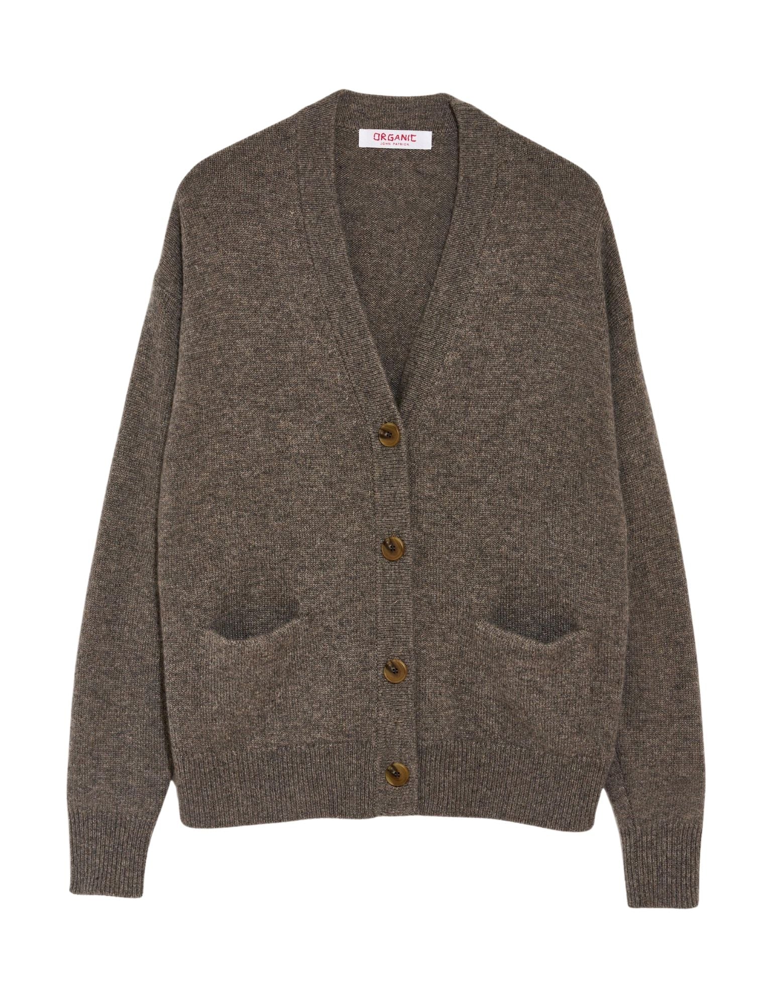Ribbed Cardigan Cashmere in Otter, from Organic by John Patrick