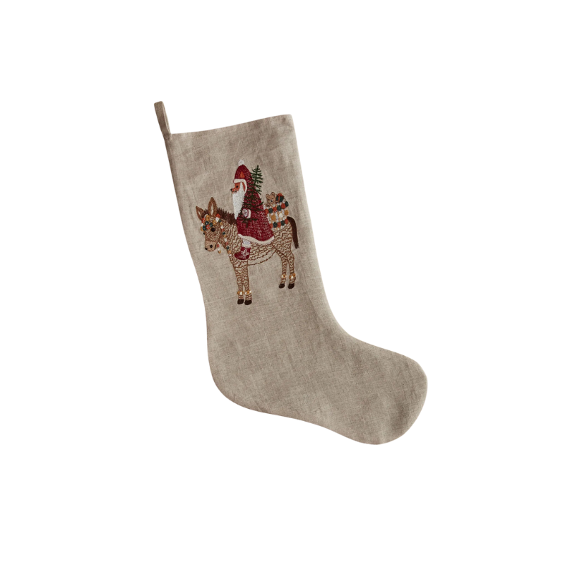 Large Santa on Donkey Stocking, from Coral & Tusk