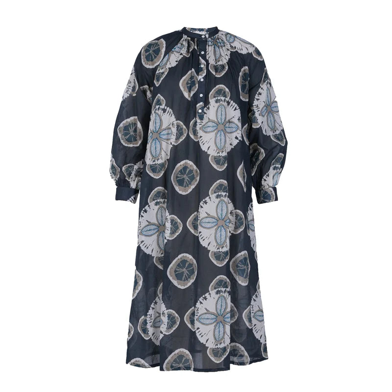 Vishnu Dress in Charcoal Floral Print, from V De Vinster