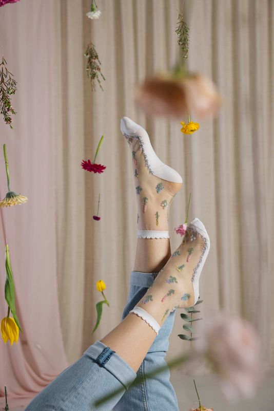 Fleurs de Champs socks, from Atelier St Eustache
