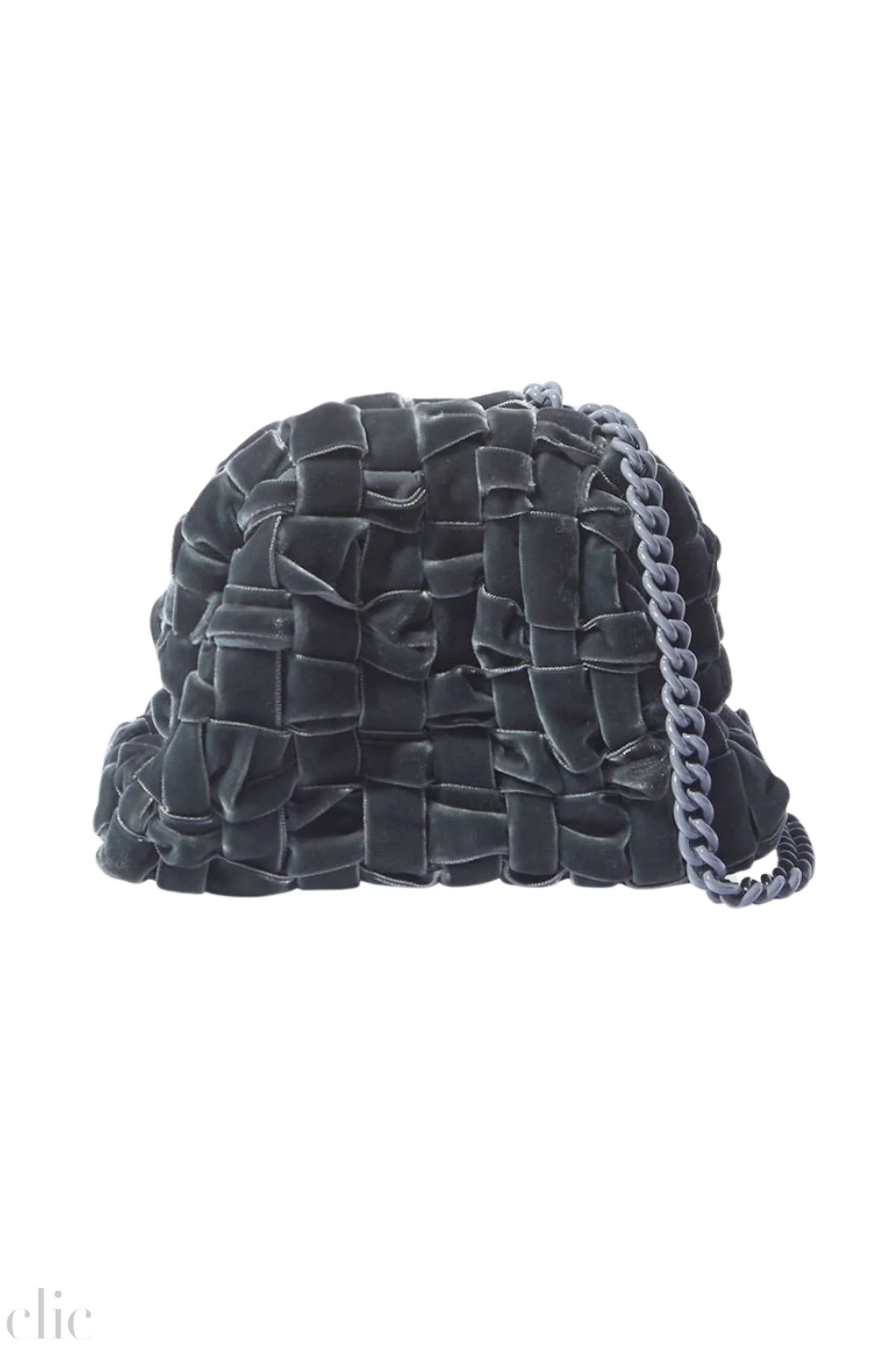 Velvet Mini Game Bag in Dark Grey, from Maria La Rosa