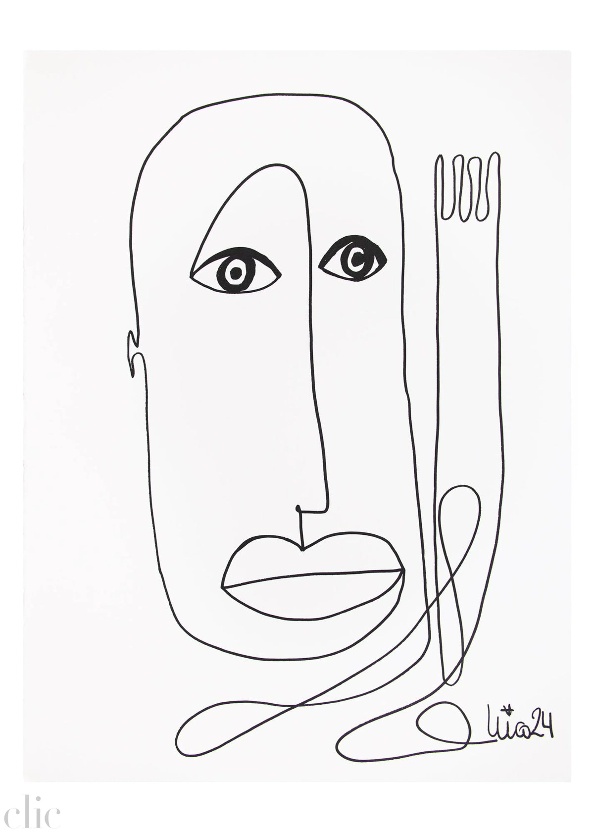 Large Visage 3 in Black & White, by Nicolette Schouten