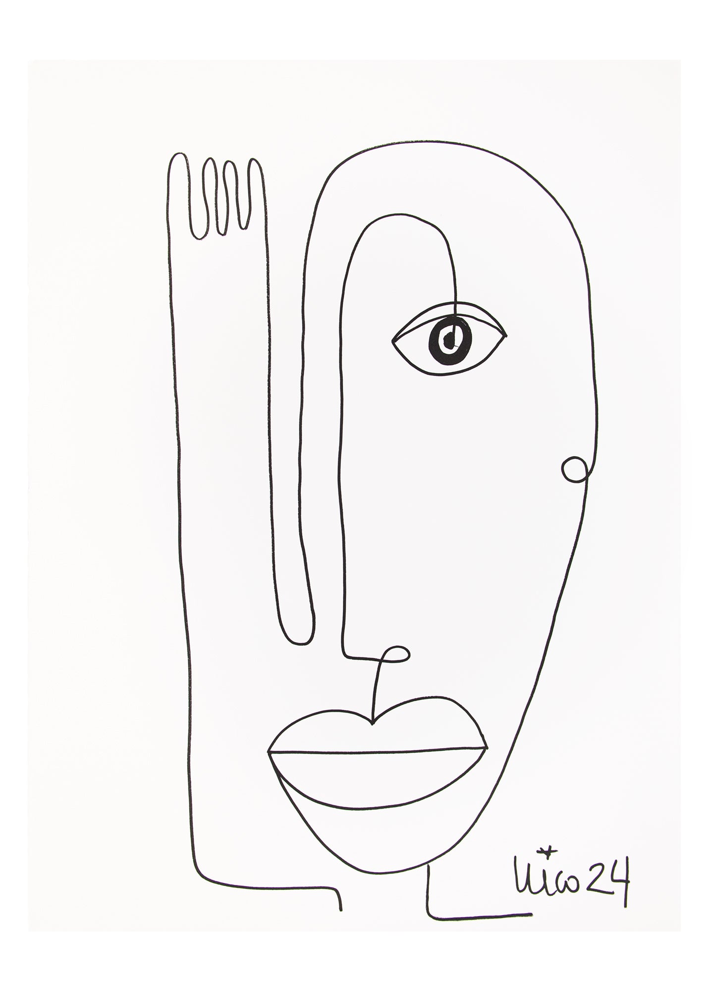 Large Visage 4 in Black & White, by Nicolette Schouten