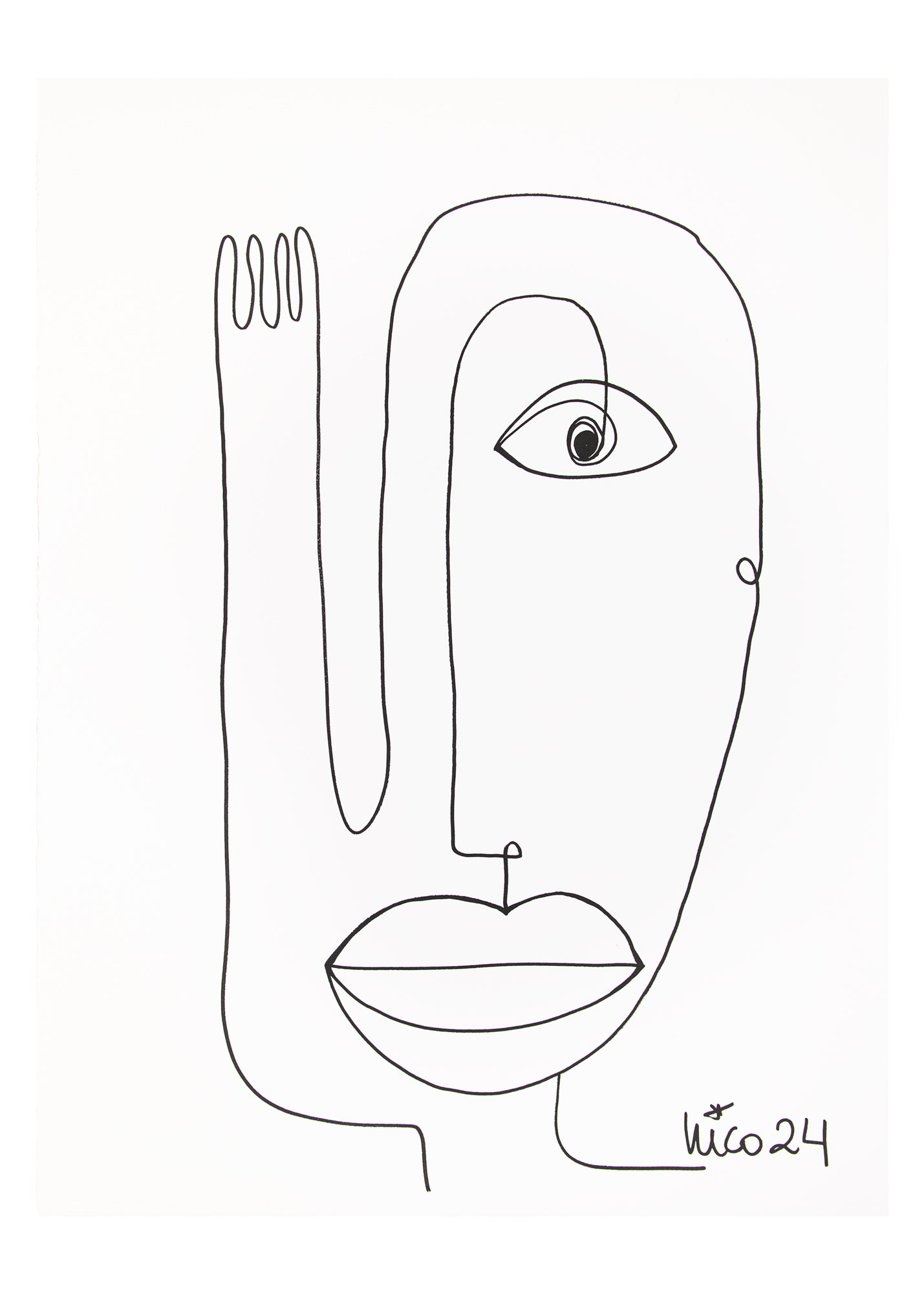 Large Visage 4 in Black & White, by Nicolette Schouten