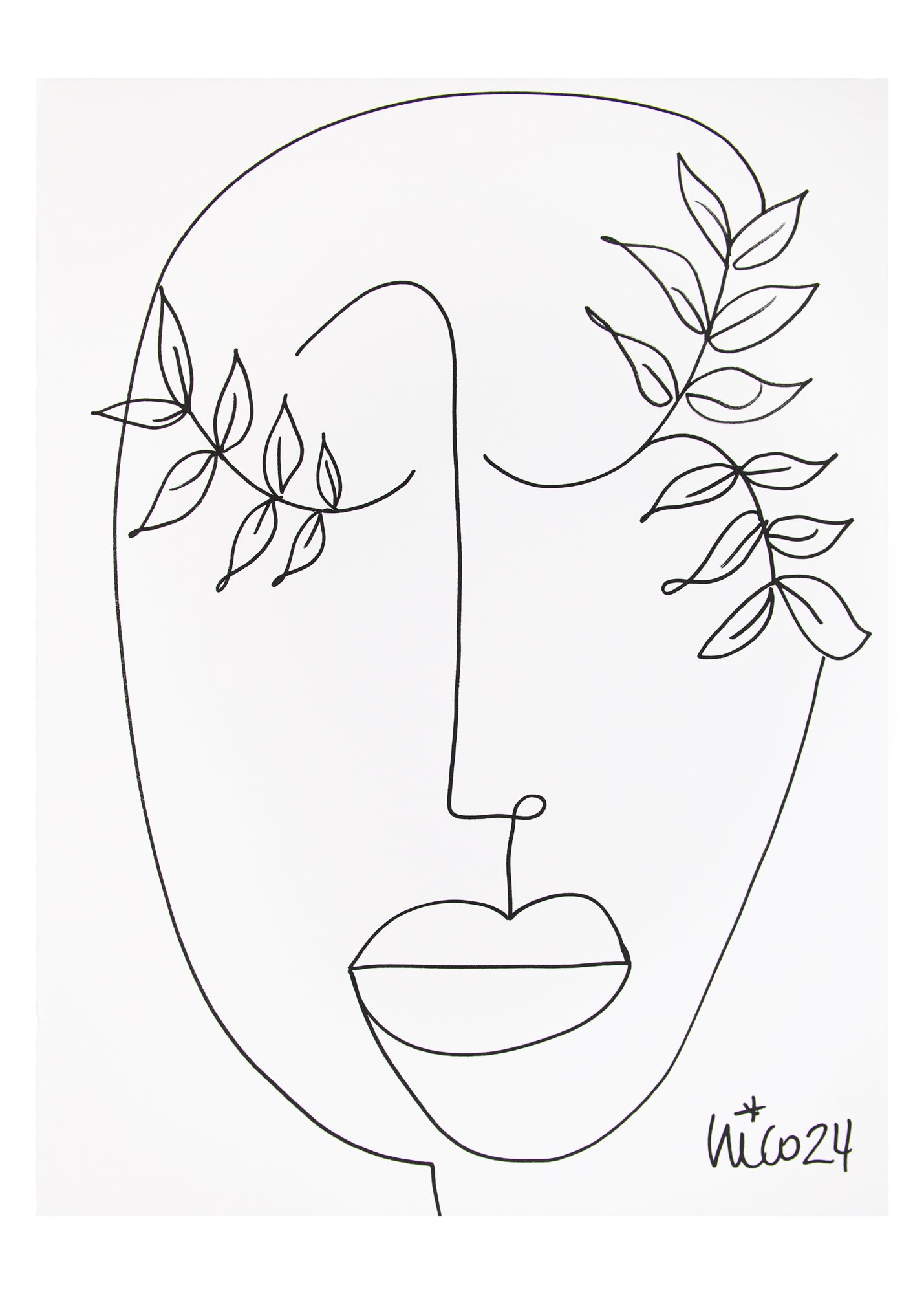 Large Visage 6 in Black & White, by Nicolette Schouten