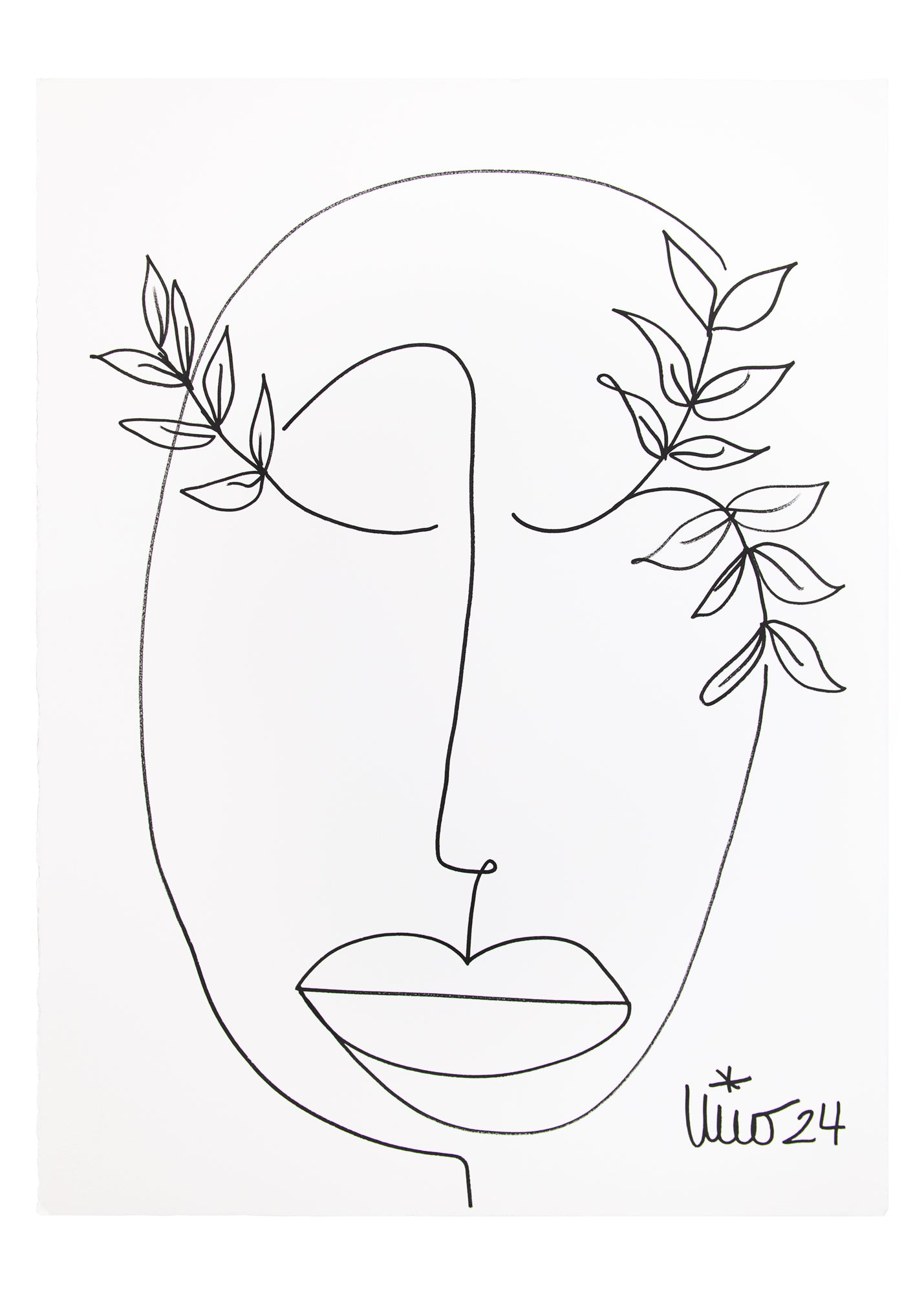 Large Visage 6 in Black & White, by Nicolette Schouten