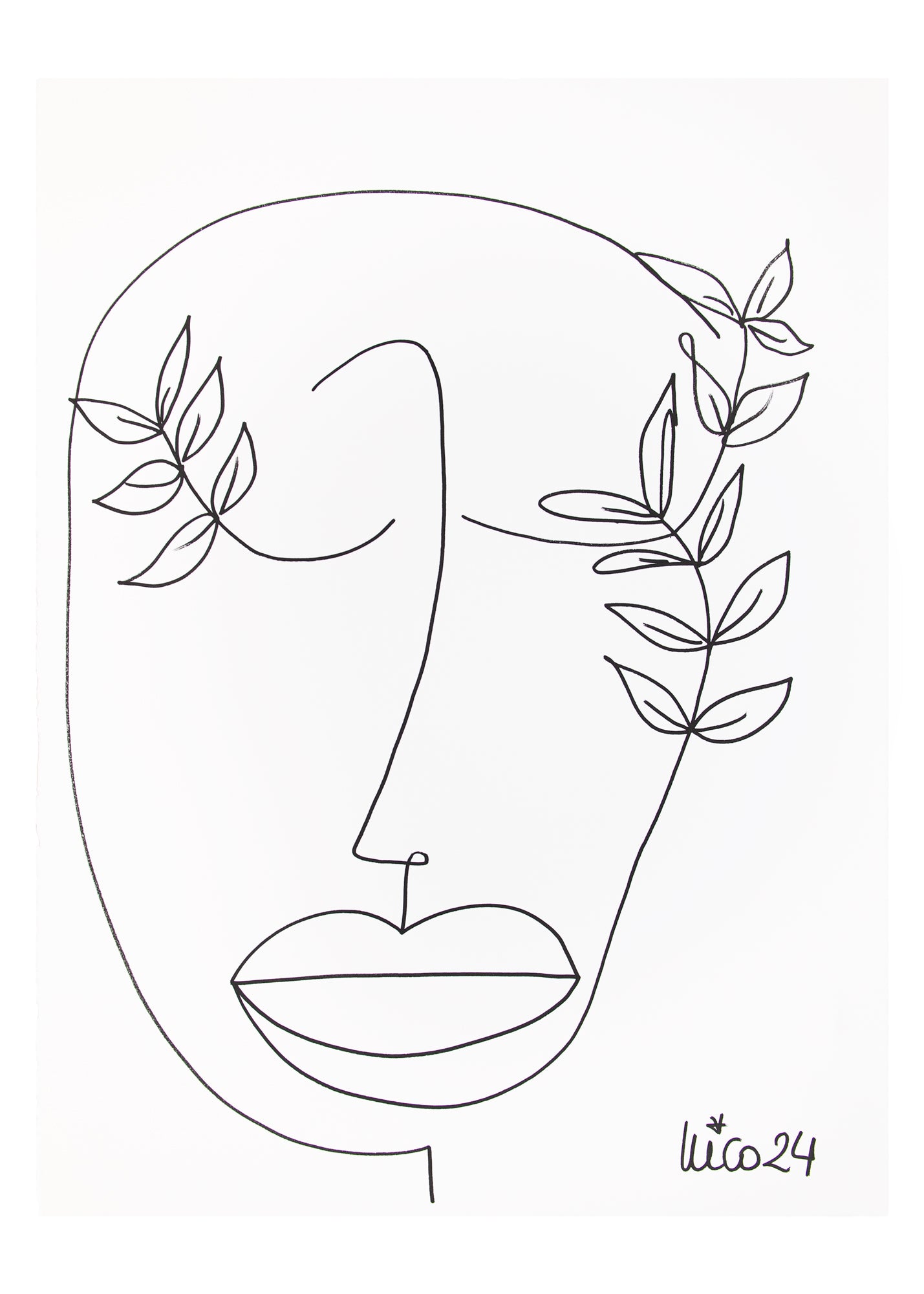 Large Visage 6 in Black & White, by Nicolette Schouten