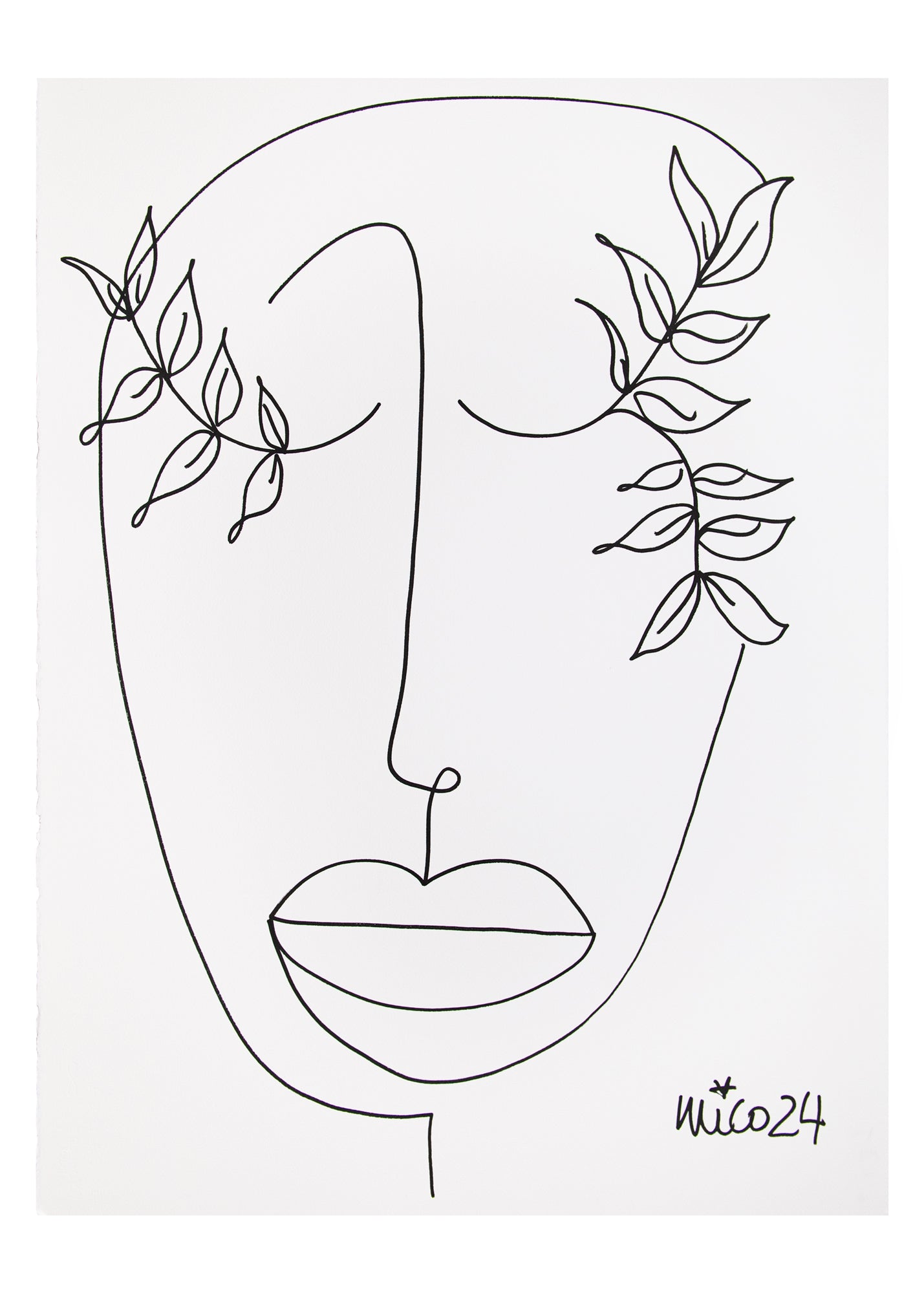 Large Visage 6 in Black & White, by Nicolette Schouten