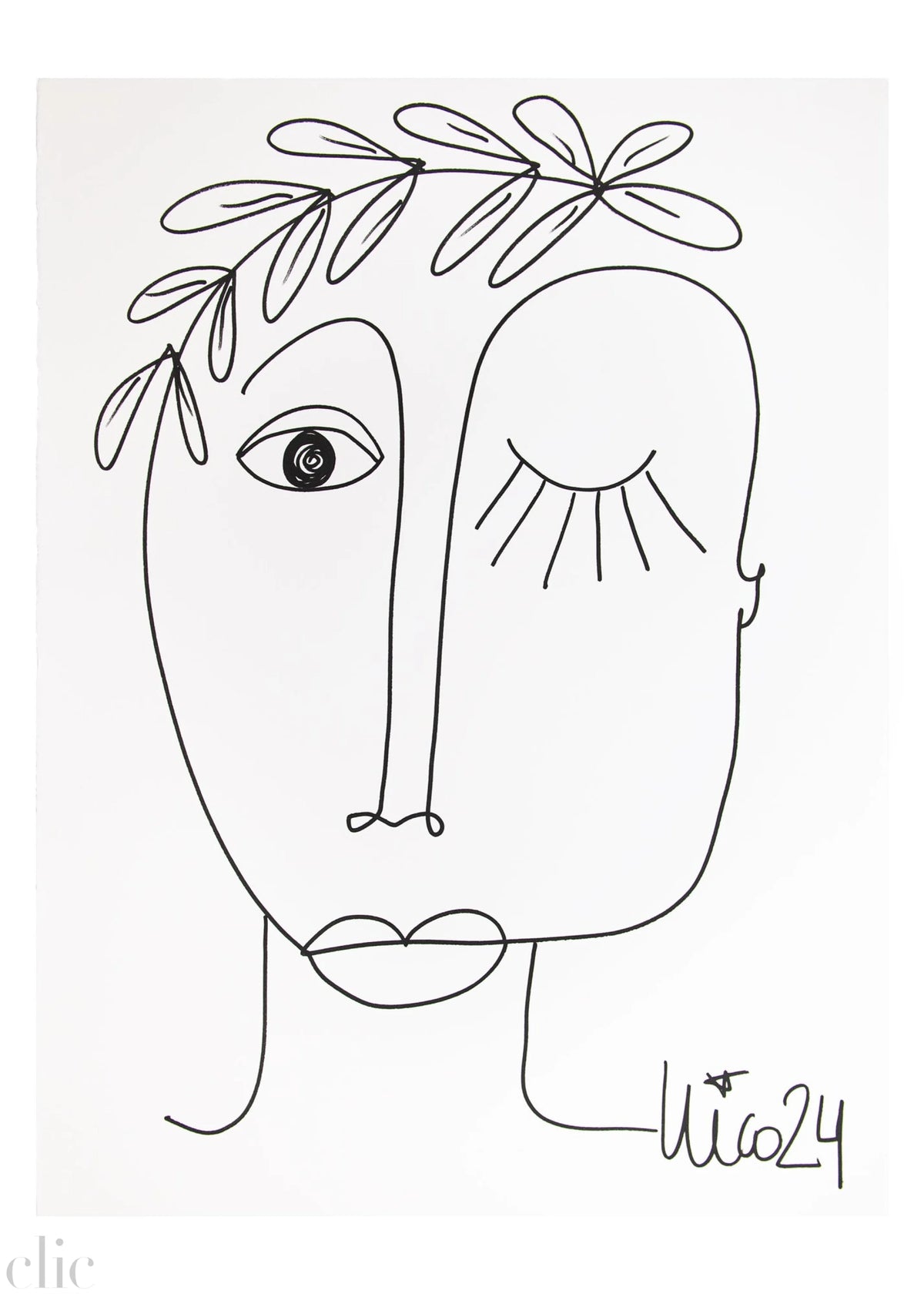 Large Visage 7 in Black & White, by Nicolette Schouten