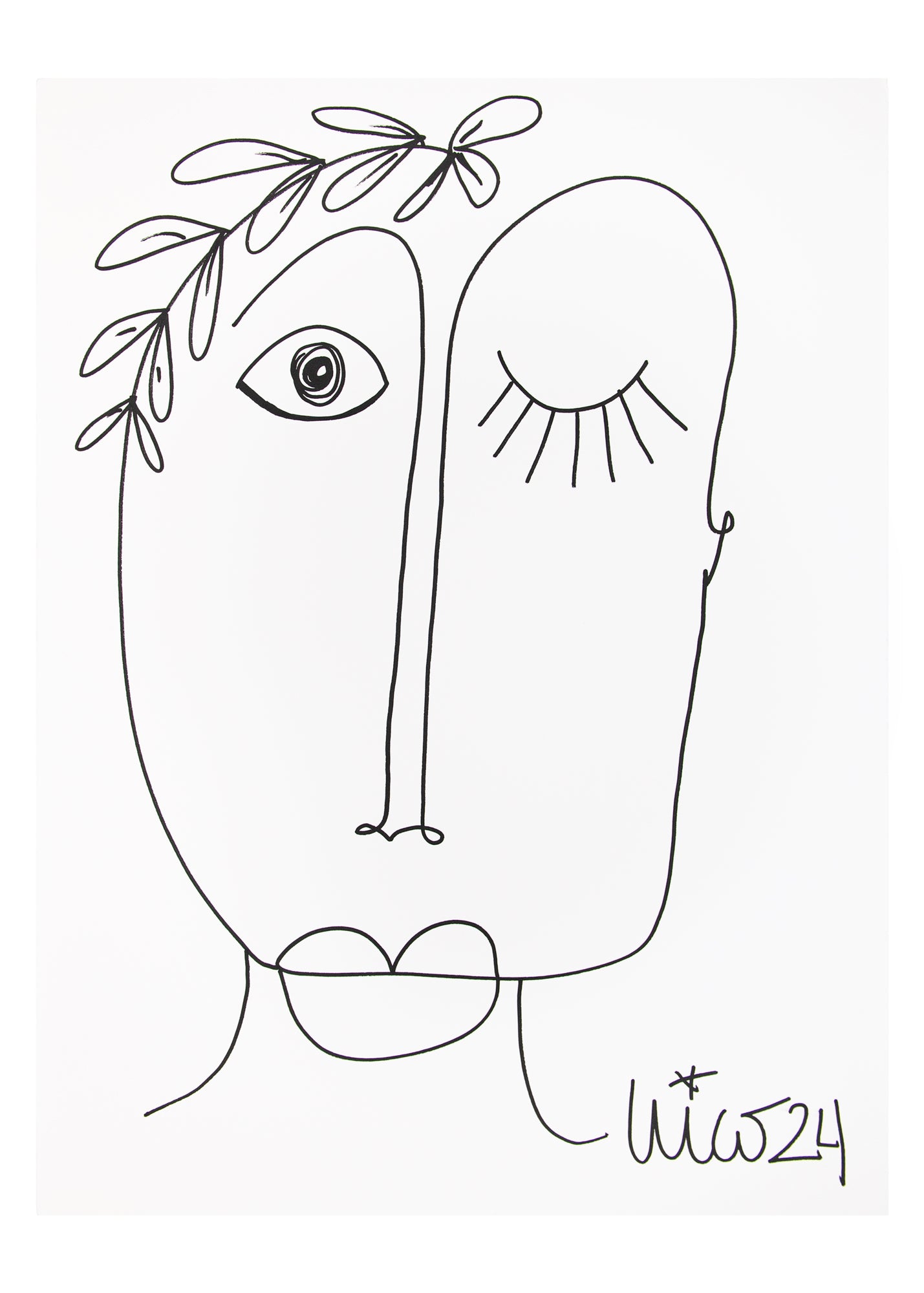 Large Visage 7 in Black & White, by Nicolette Schouten