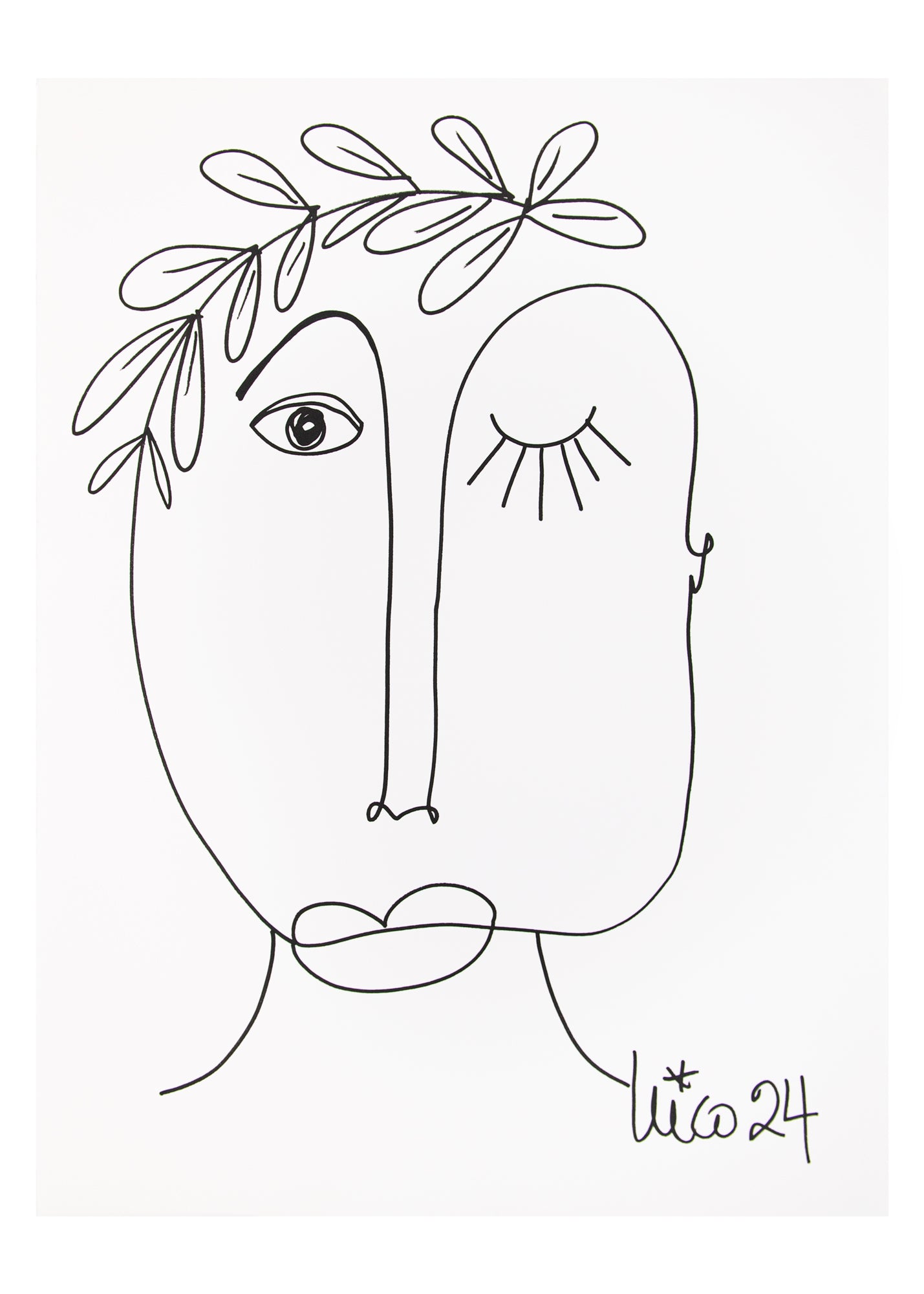 Large Visage 7 in Black & White, by Nicolette Schouten