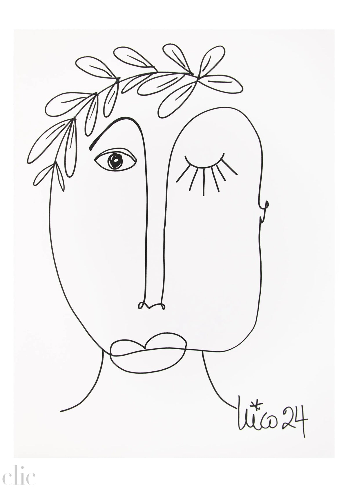 Large Visage 7 in Black & White, by Nicolette Schouten