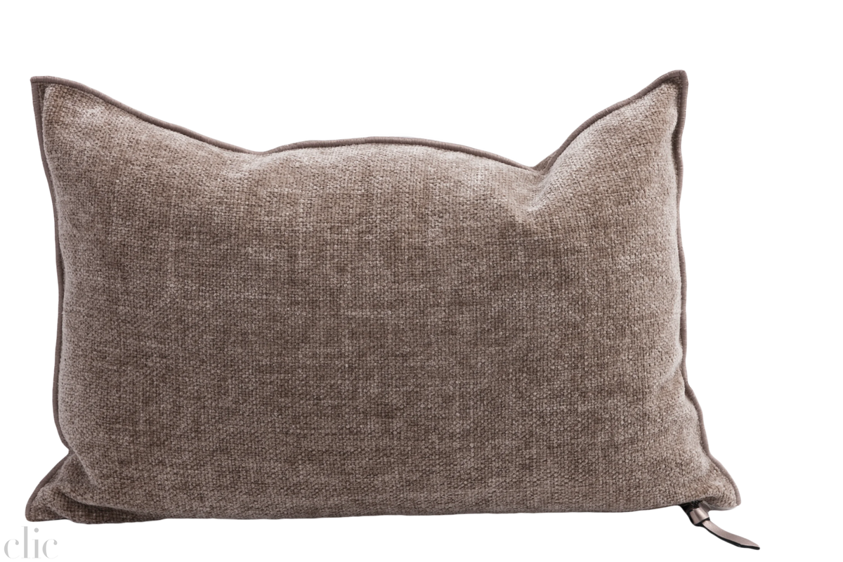 Visconti Chemille Pillow 16x24 in Blush, from Maison de Vacances
