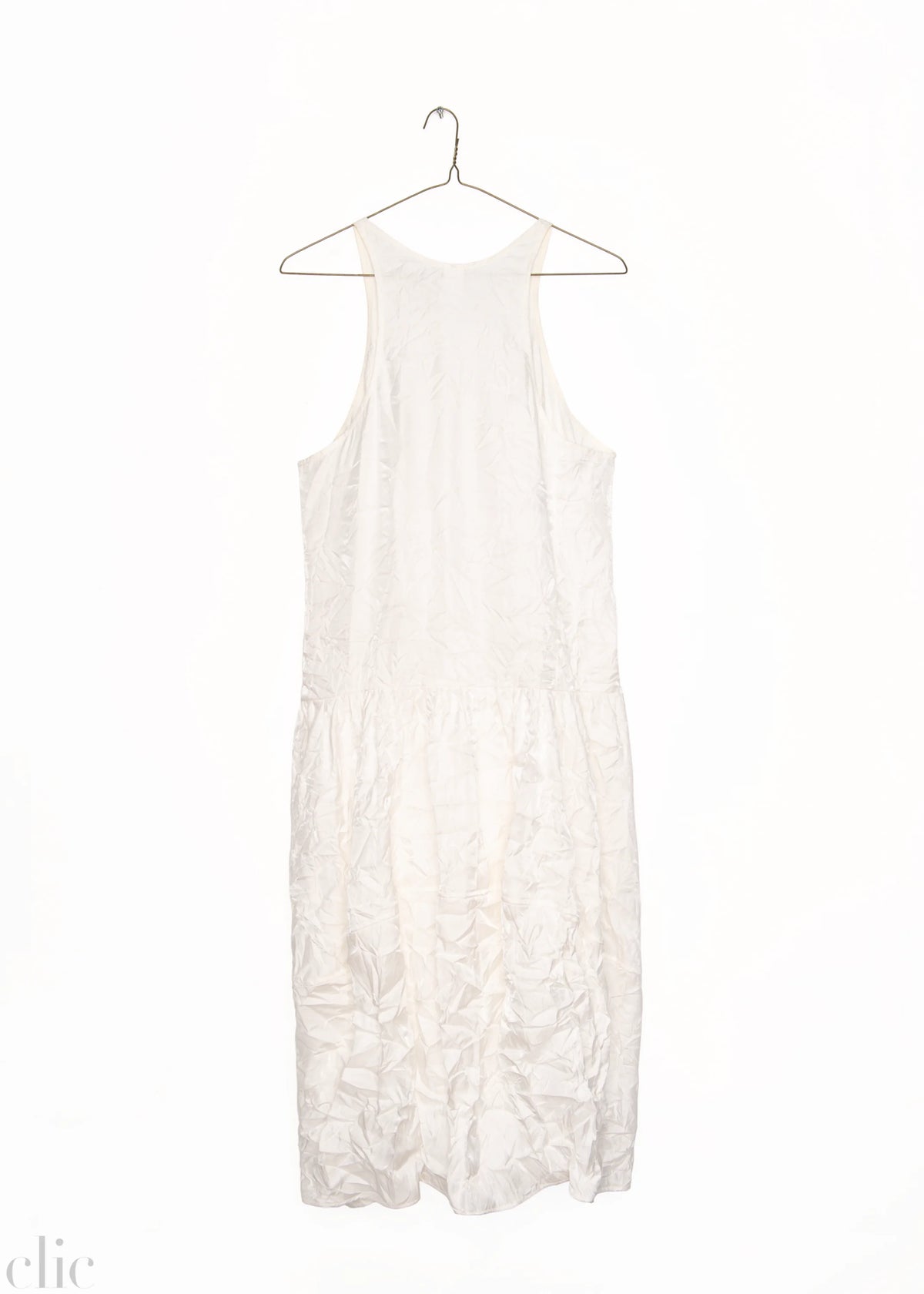 Voluminous Tank Crinkle Dress in White, from Modern Weaving