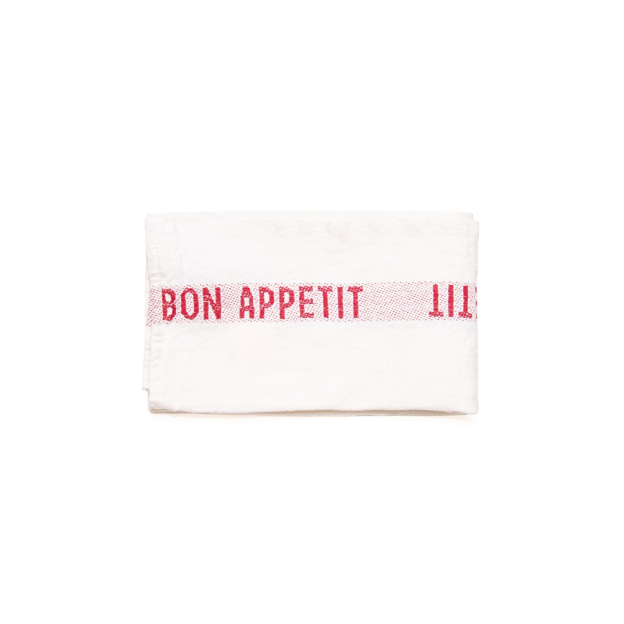 Bon Appetit Tea Towel in White Red, from Charvet Editions