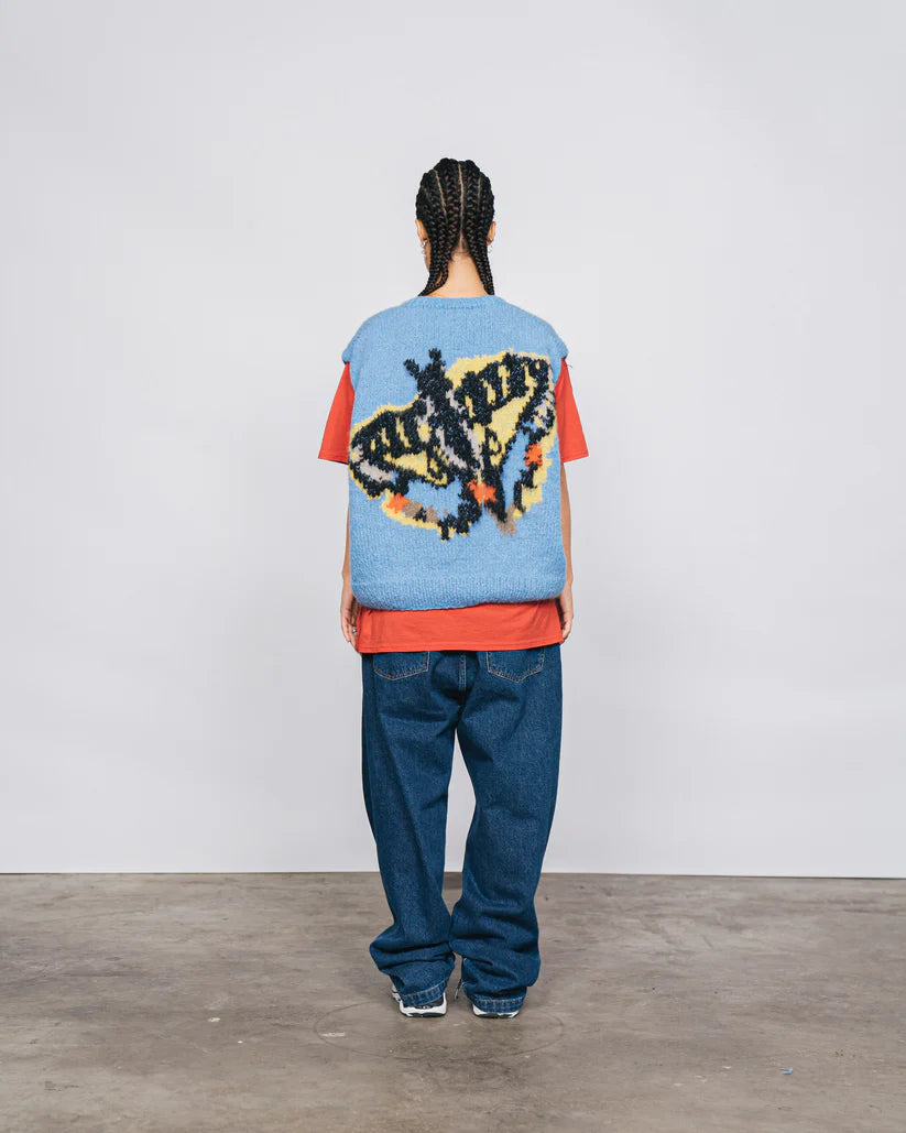 Butterfly Hand Knitted Vest in Blue, from Wild Animals