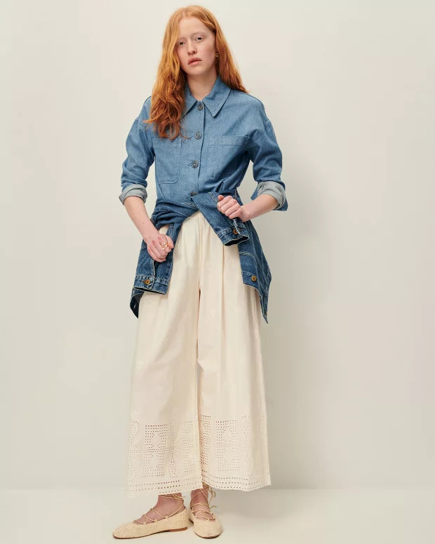 Isla Brody Embroidery Pants in Fleur de Sel, from Sessun