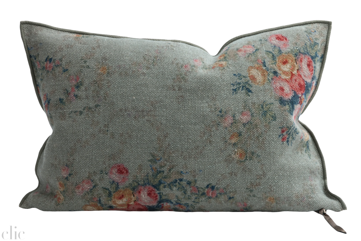 Wabi Sabi Linen Pompadour 16"x24" in Nuage, from Maison De Vacances