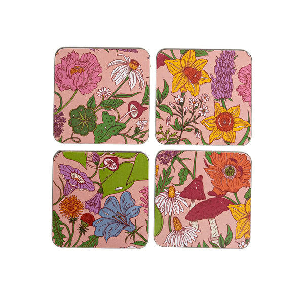 Coaster Set of 4 in Bloom, from Wear the Walls