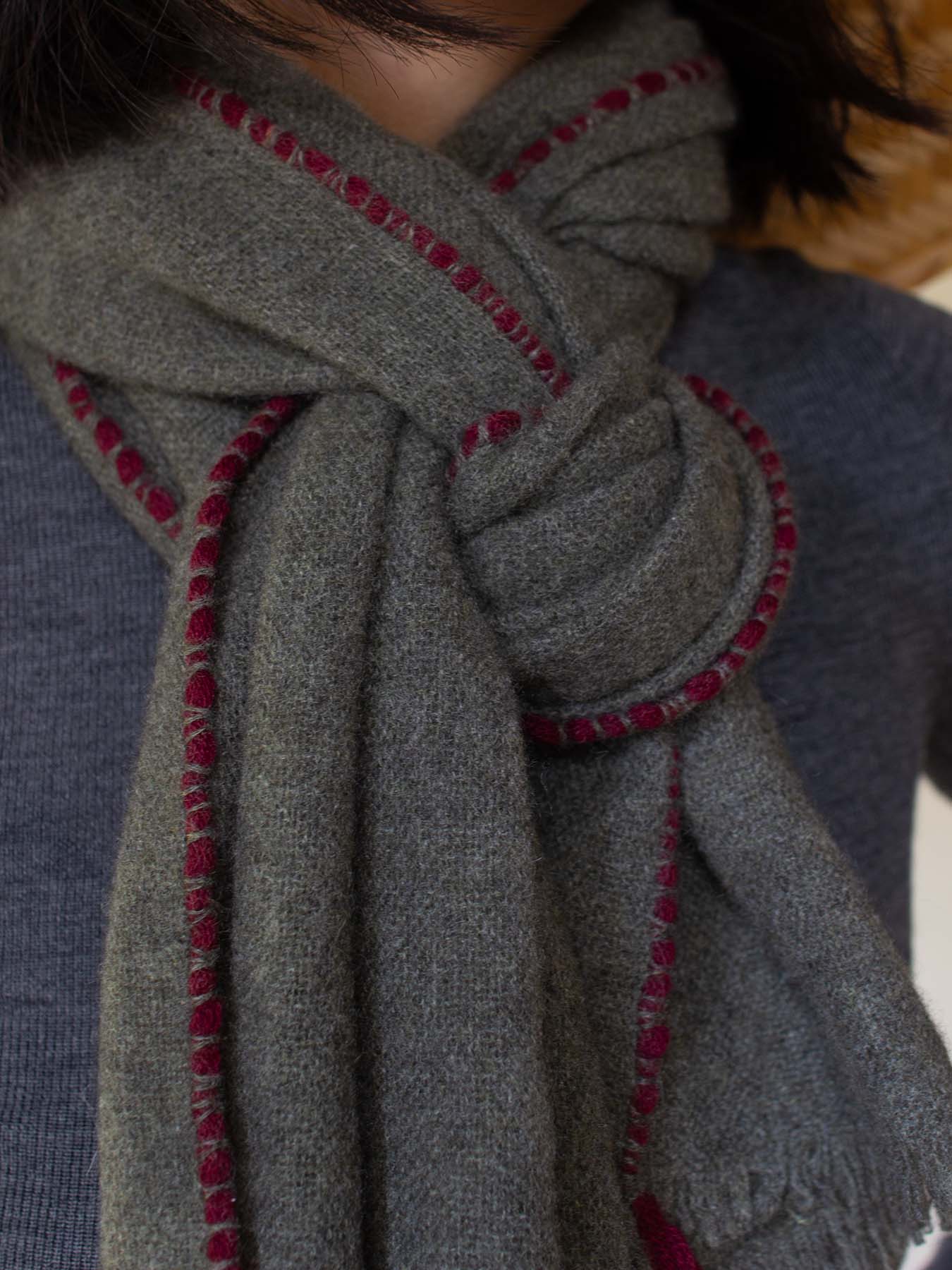 Weaver Cashmere Scarf in Green, from Oats and Rice