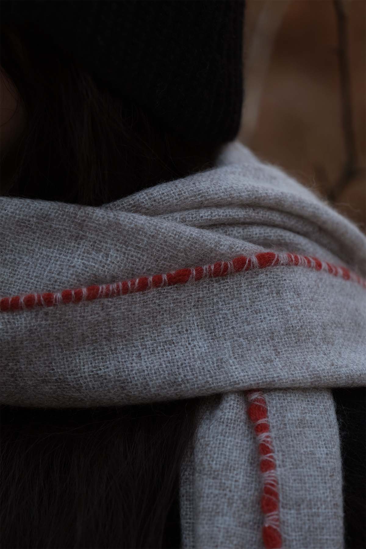 Weaver Cashmere Scarf in Grey, from Oats and Rice
