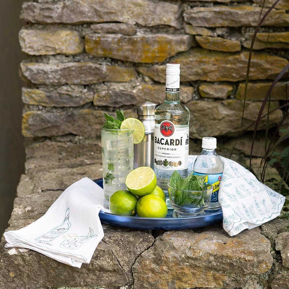 Set of 2 Mojito Linen Tea Towels, from Pomegranate