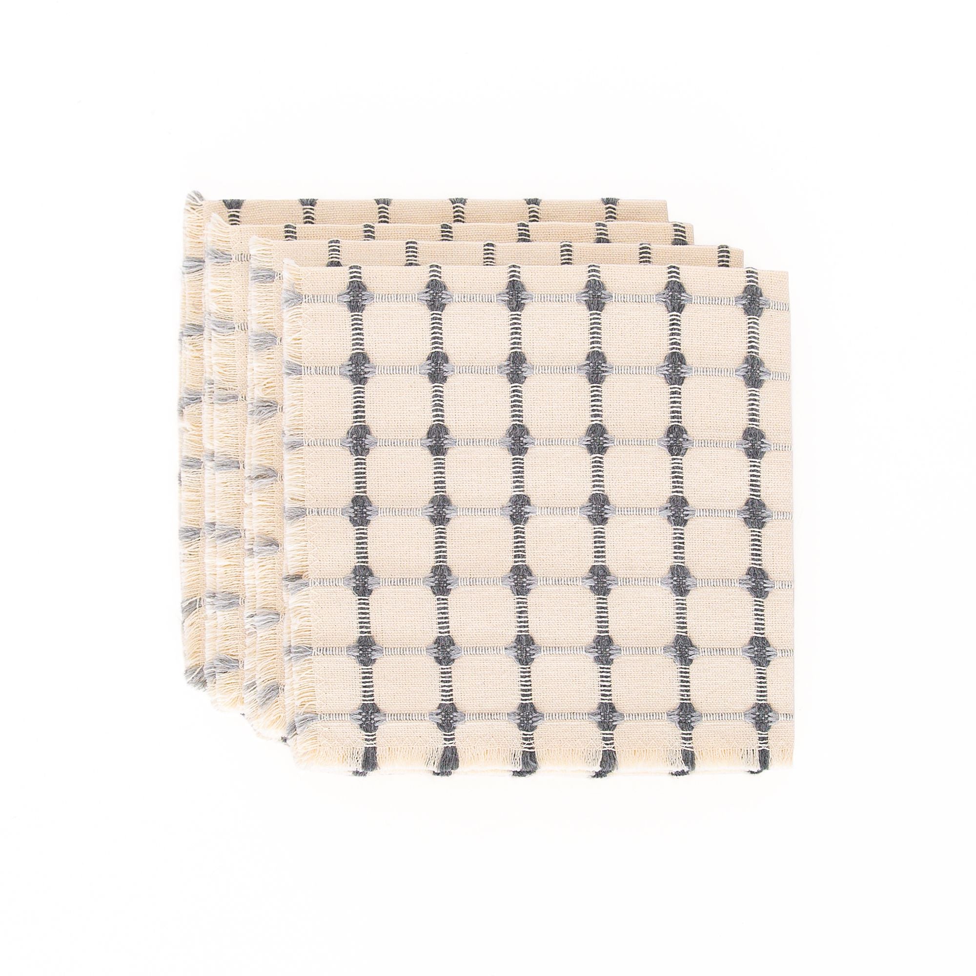 Wicker Napkin Set in Silver Dove, from Dove and Donkey