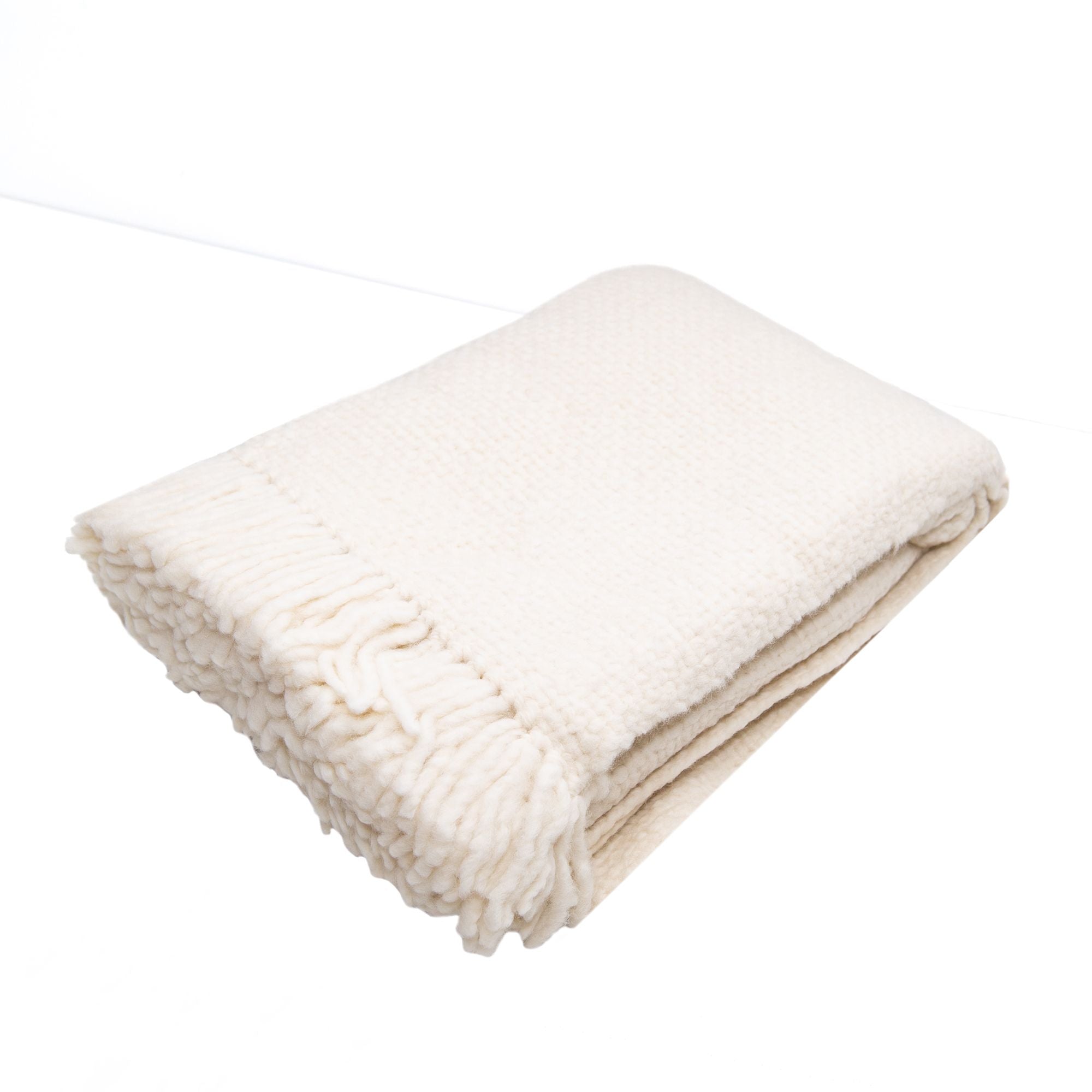 Hand Loomed Throw in Ecru, from Intiearth