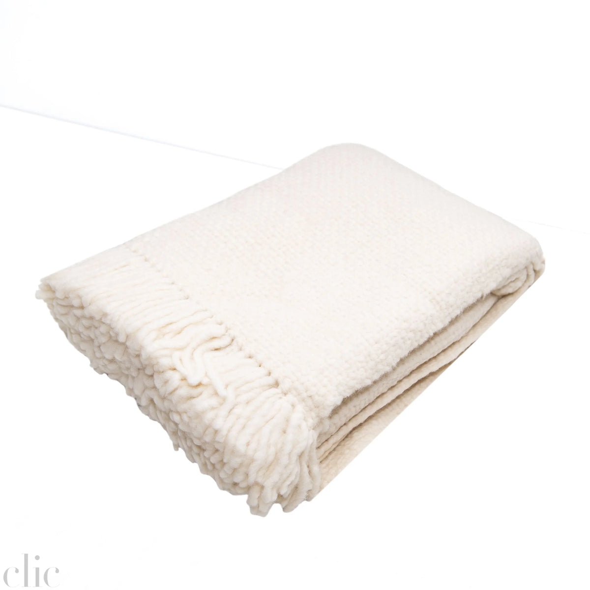 Hand Loomed Throw in Ecru