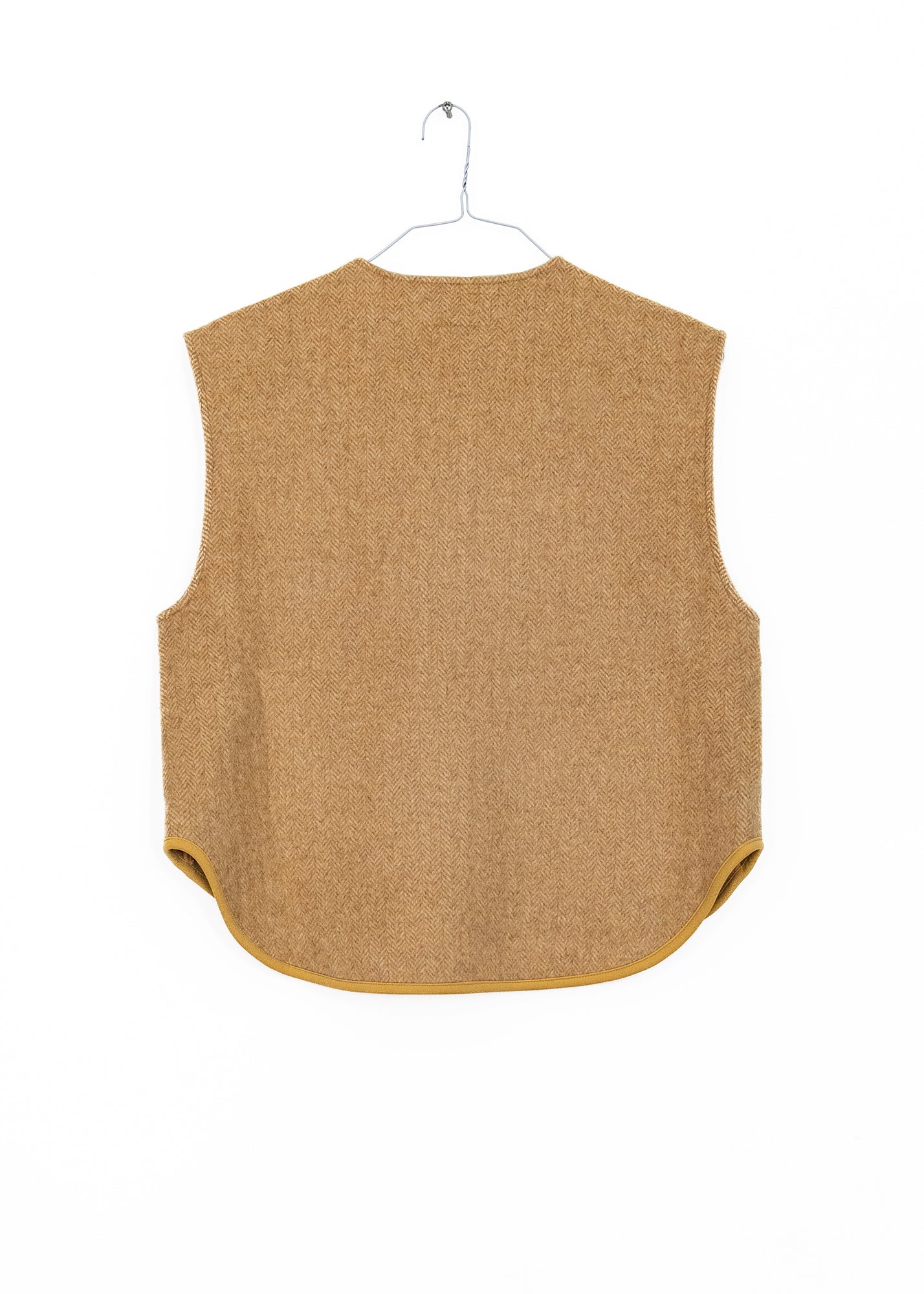 Wool-Blended Scarf Vest in Cashew, from Amente