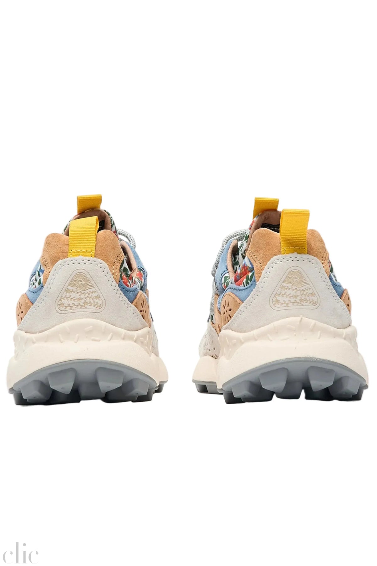 Yamano 3 Suede & Cotton Flower Print in Grey and Milk, from Flower Mountain