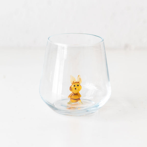 Amber Bunny Drinking Glass