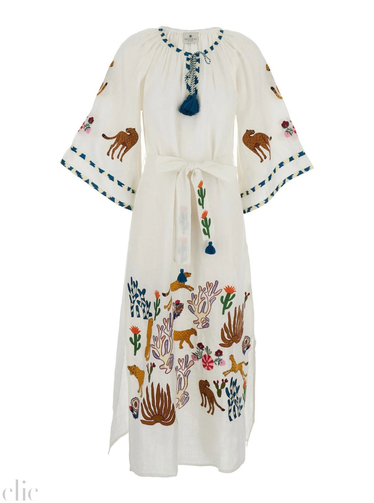 Congo Veronica Kaftan in Natural, from Benaras by Citrus