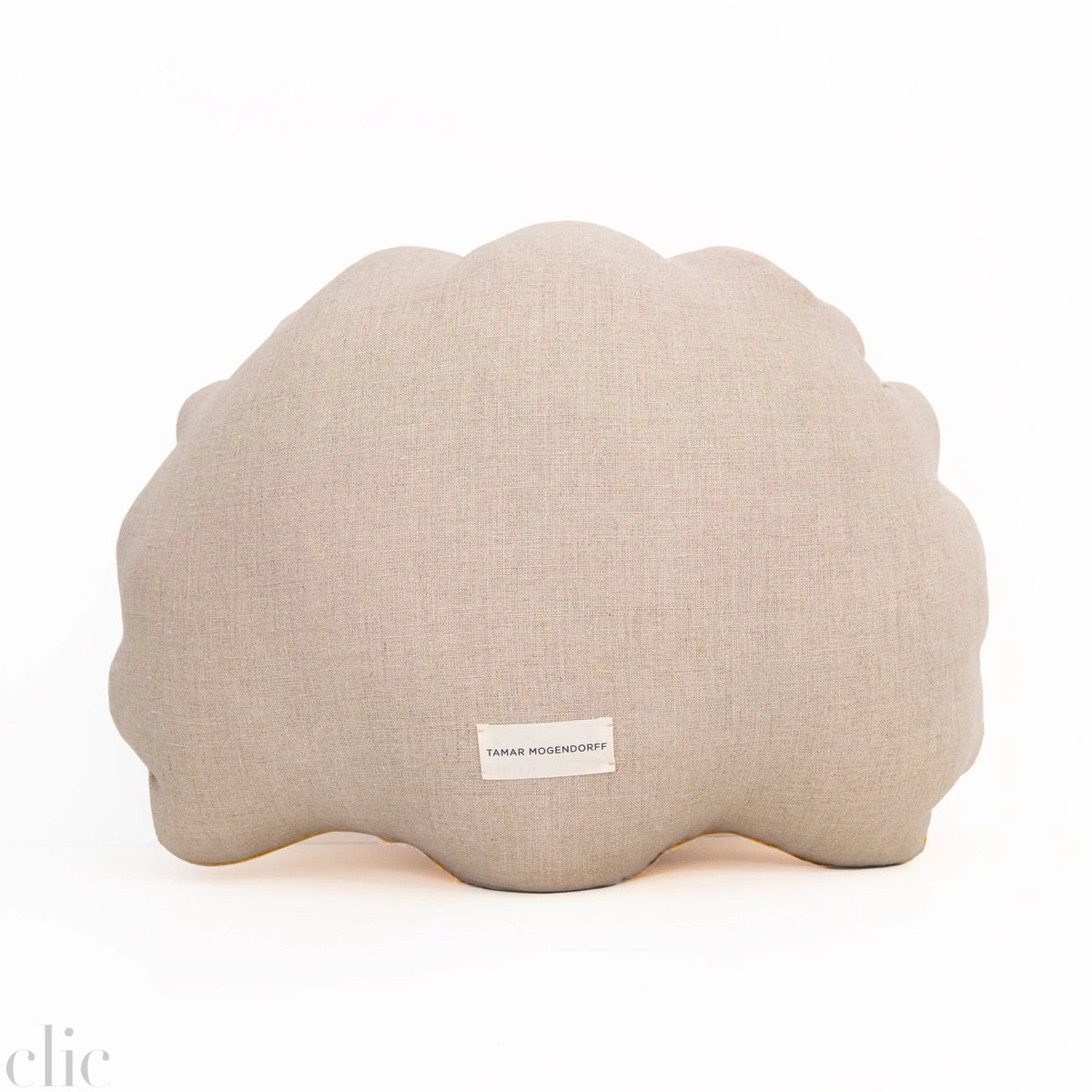 Large Shell Velvet Pillow in Amber