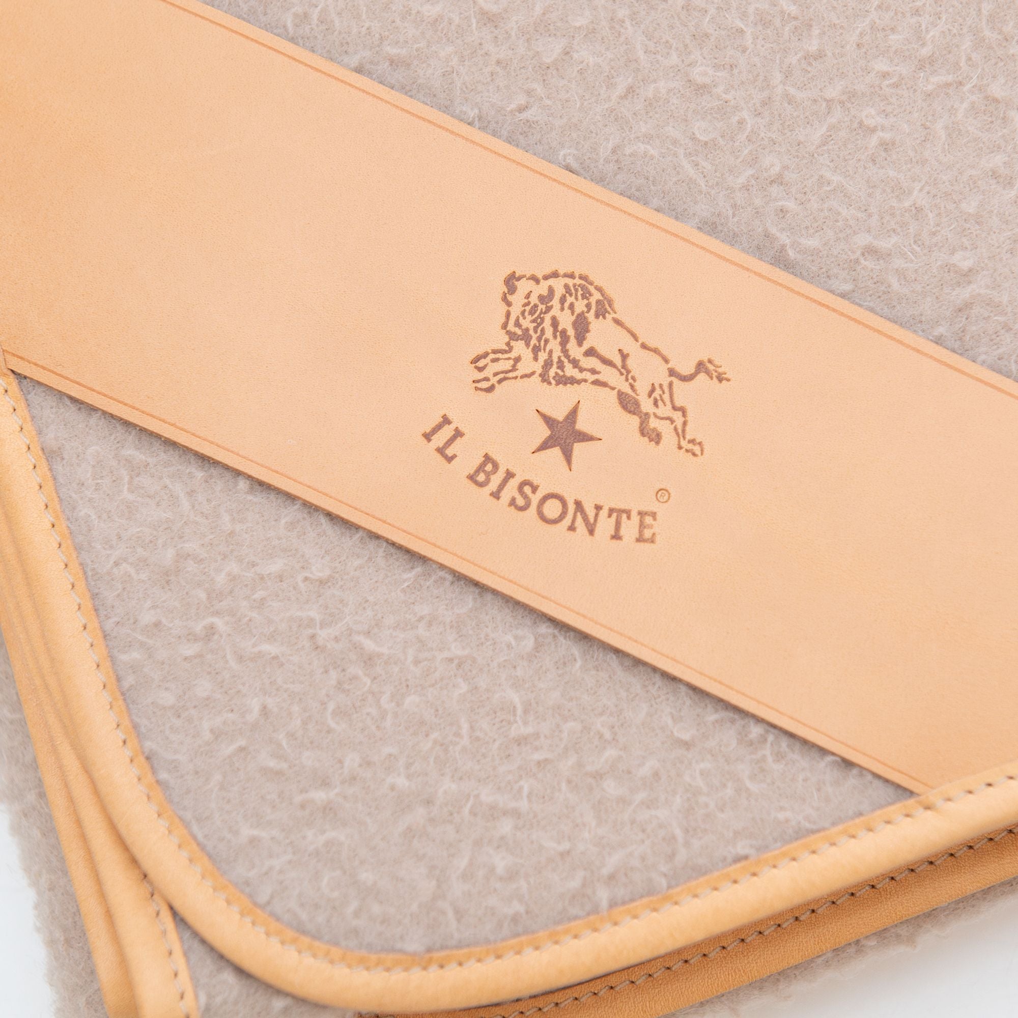 Home Blanket in Beige and Natural, from IL Bisonte