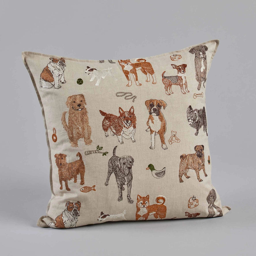 Dogs and Toys Pillow, from Coral & Tusk