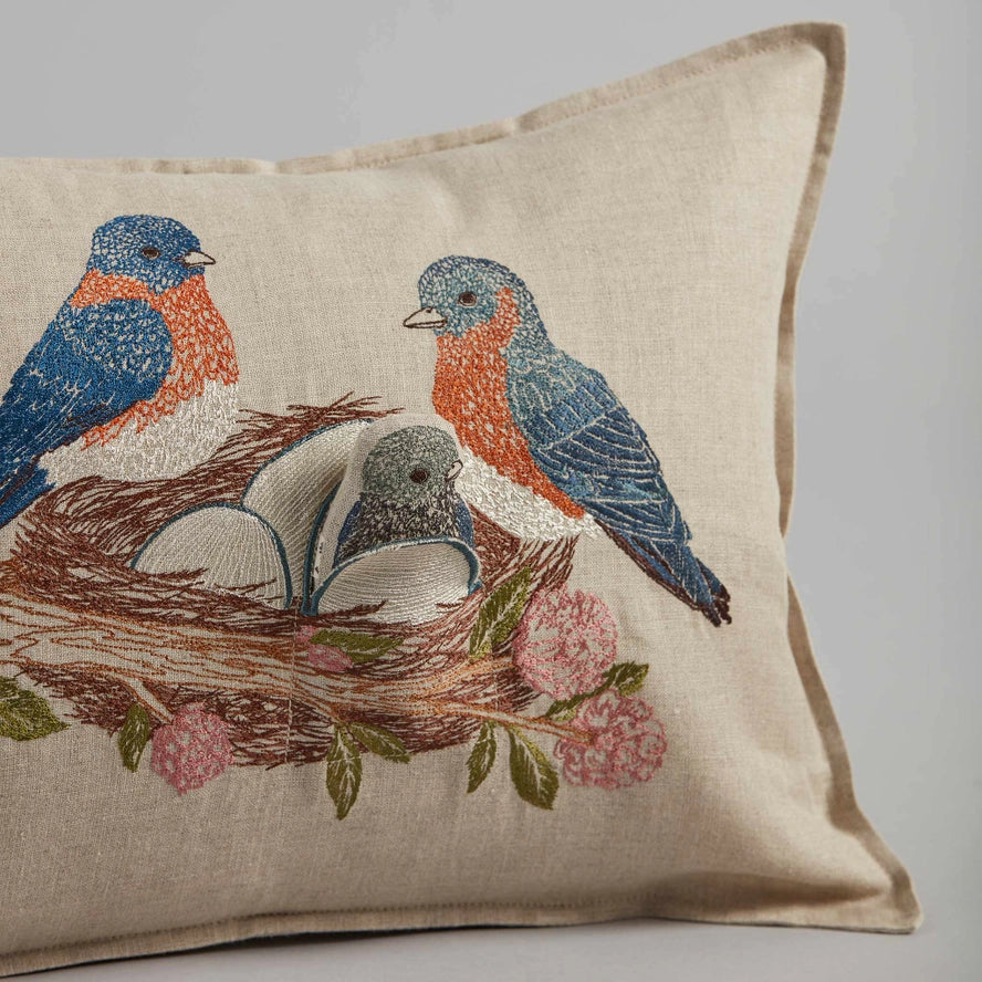 Bluebird Nest Pocket Pillow, from Coral & Tusk