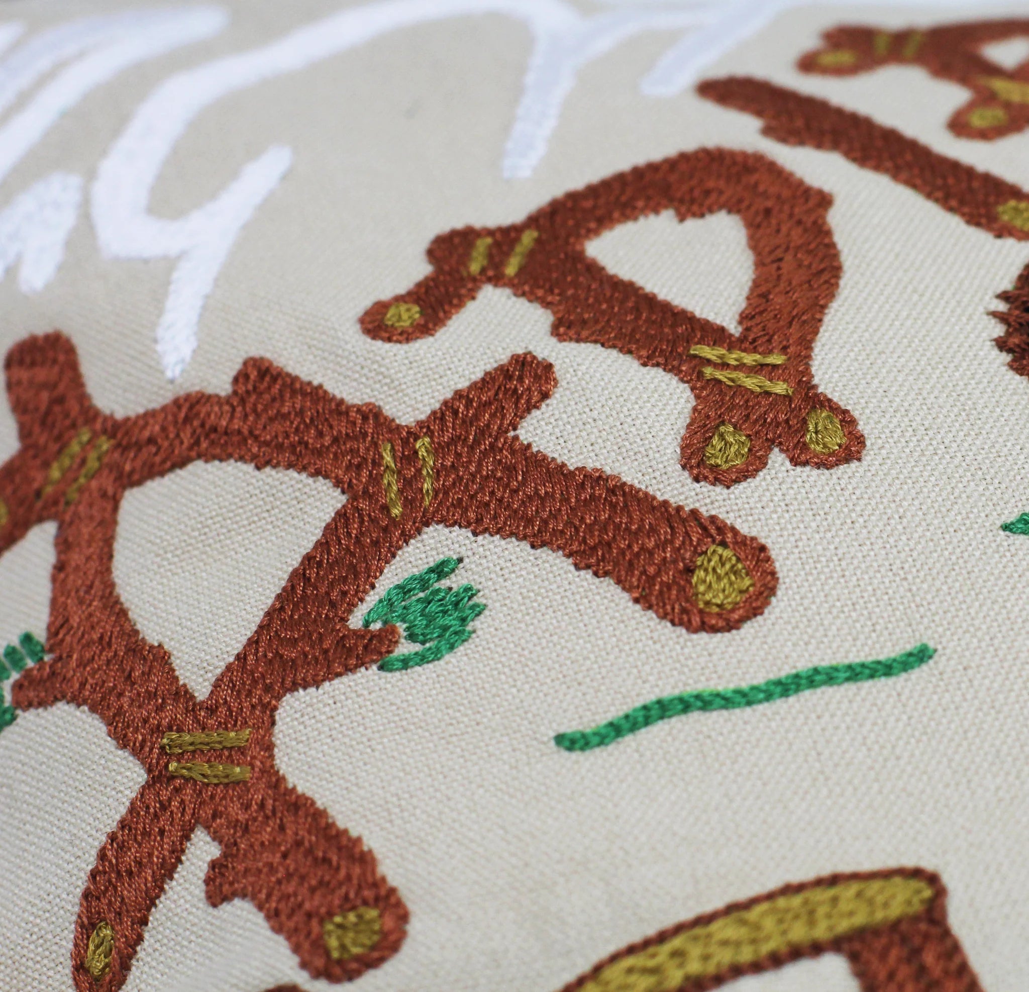 Adirondacks Embroidered Pillow, from Catstudio