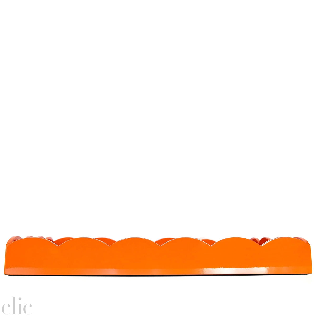 Rectangular Scallop Tray in Orange